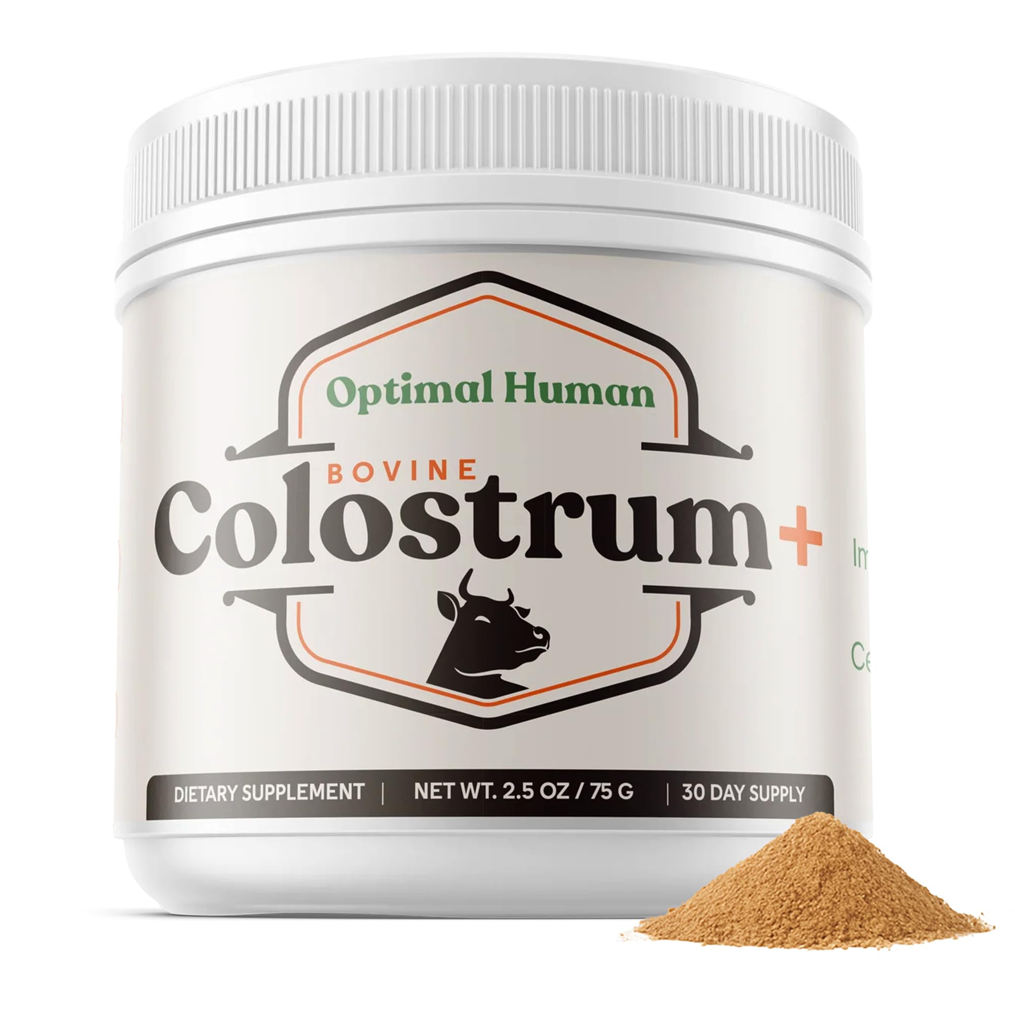 O H Optimal Human Bovine Colostrum Powder with Marshmallow Root – Gut & Immune Support Colostrum Supplement Capsules with IgG & Protein – Non-GMO, GMP Certified, Made in USA – Unflavored 30 Servings O H uk supplements