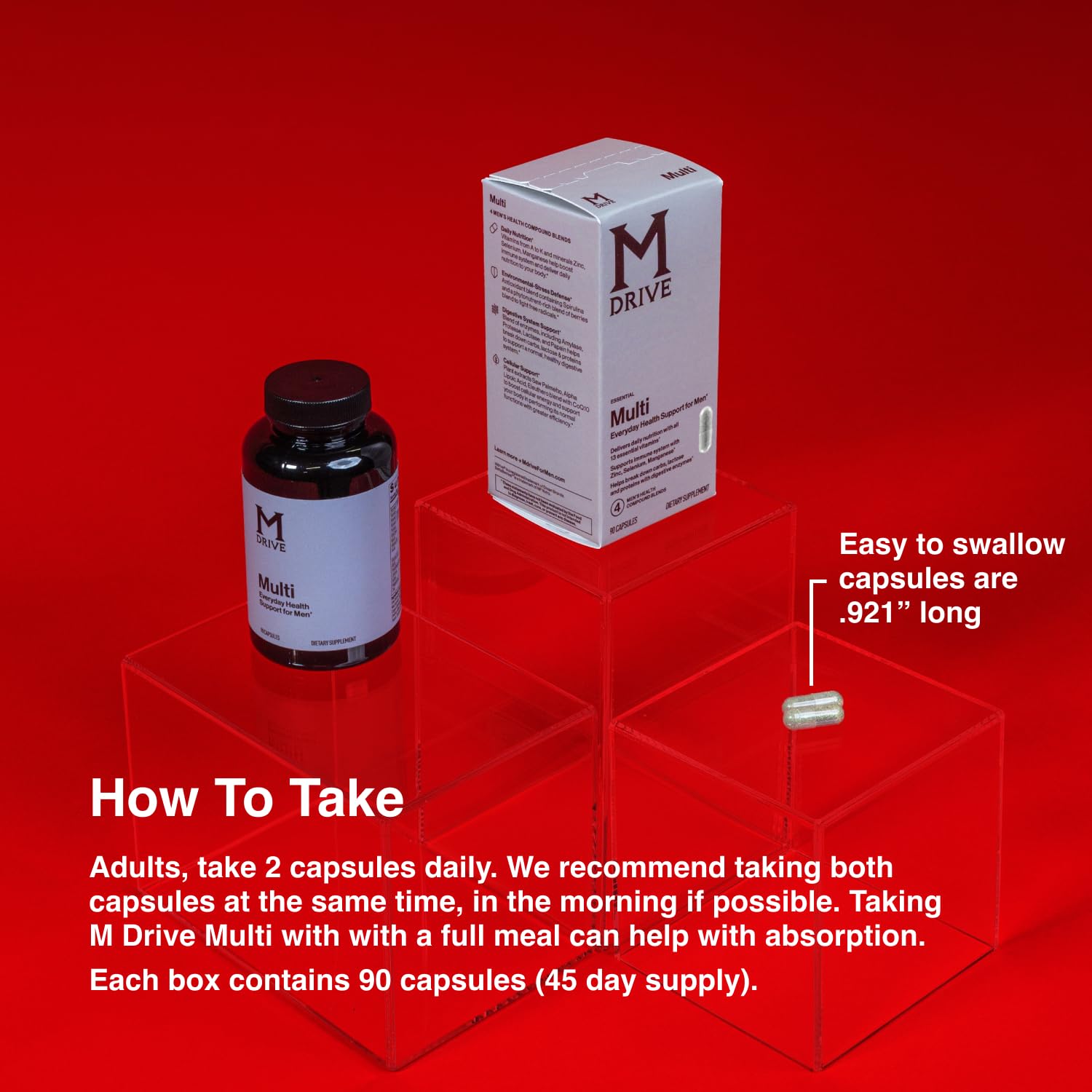 Mdrive Multivitamin for Men, Daily Multivitamin - Immune Health Support from Zinc, Selenium, Manganese & Vitamin D, Enzymes for Digestive Support, CoQ10 for Energy and Vitamin K2, 90 Capsules Mdrive uk supplements