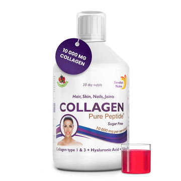 Swedish Nutra Liquid Bovine Collagen - Pack of 500ml, 20 Day Supply | Sugar Free Berry Flavour Swedish Nutra uk supplements