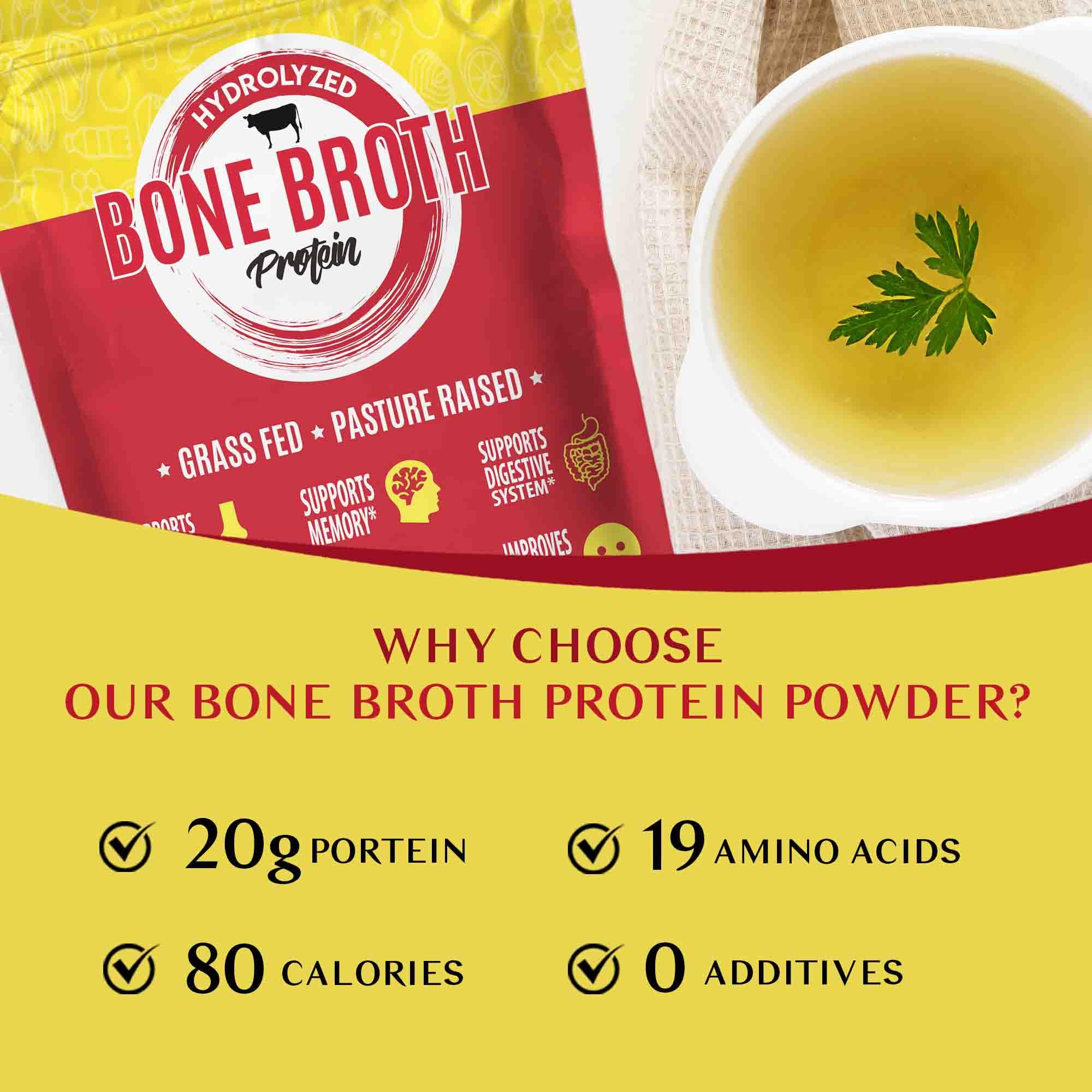 Zammex Bone Broth Packets-20g Collagen Protein-Beef Bone Broth Powder to Go-30 Travel Zammex uk supplements