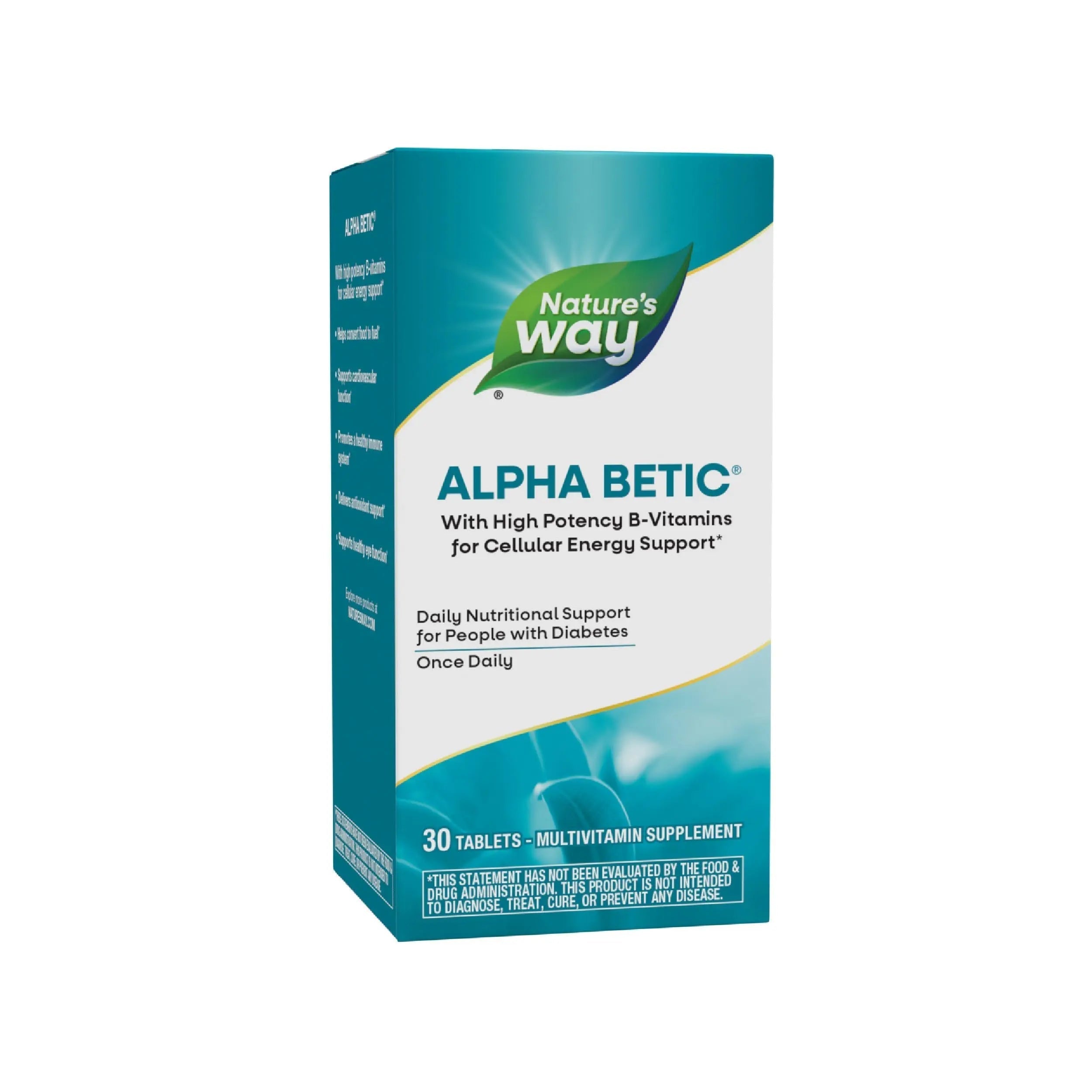 Nature's Way alpha betic, Diabetic Multivitamin for Daily Nutritional Support, with B-Vitamins for Energy Metabolism Support Nature's Way uk supplements
