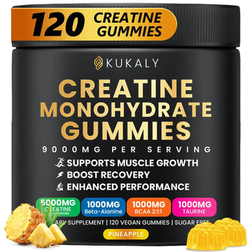 ZyterX Creatine Monohydrate Gummies for Men & Women, 9000MG Creatine Gummies Sugar Free with L-Taurine, BCAA 2:1, B12 B6 for Boost Strength, Focus & Endurance, ZyterX uk supplements