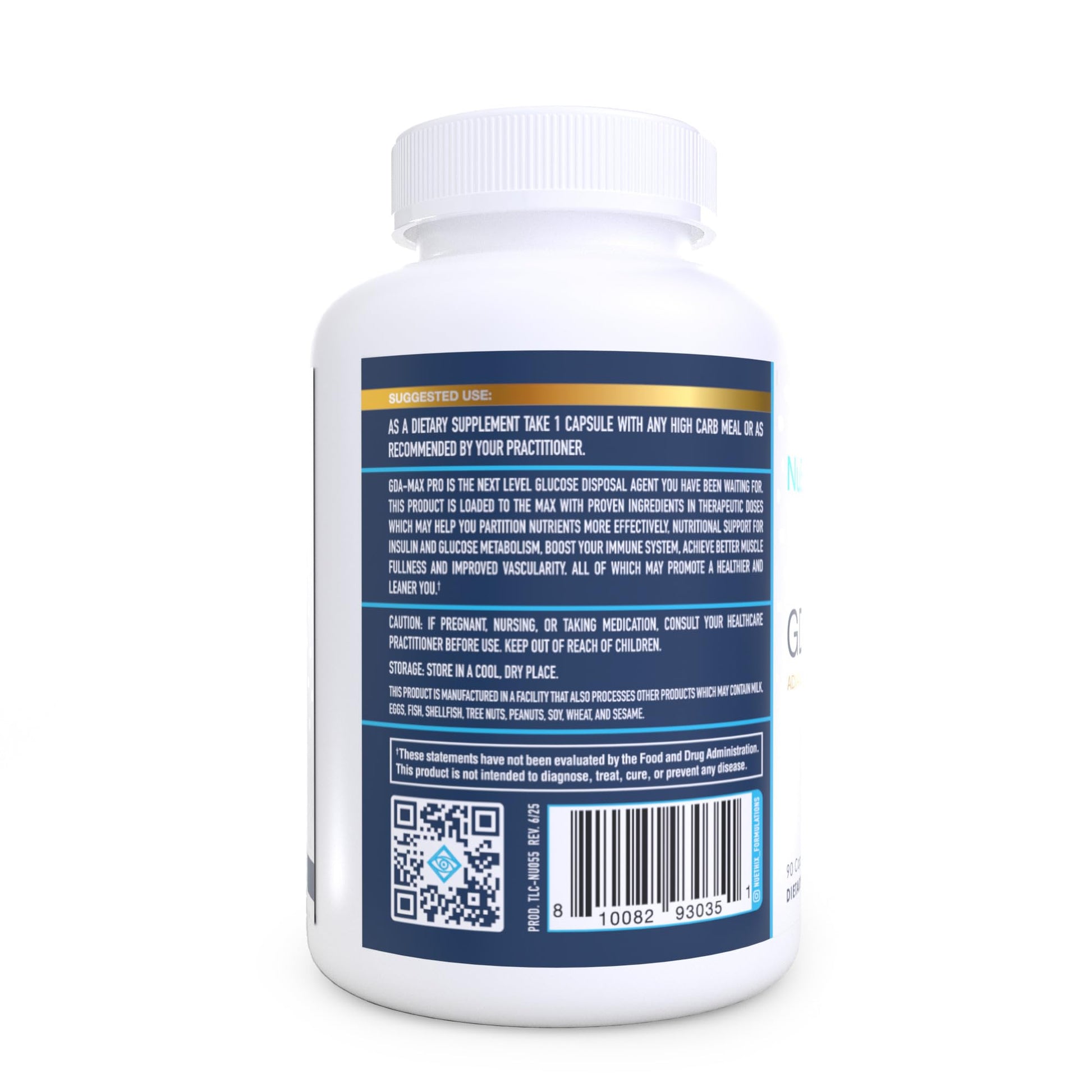 NuEthix Formulations GDA-MAX PRO, Double Berbine HCL Supplement, Supports Glucose Metabolism, Weight Management, Immune Support, Heart Health - Non GMO, Gluten Free, Dairy Free, 90 Count NuEthix Formulations uk supplements