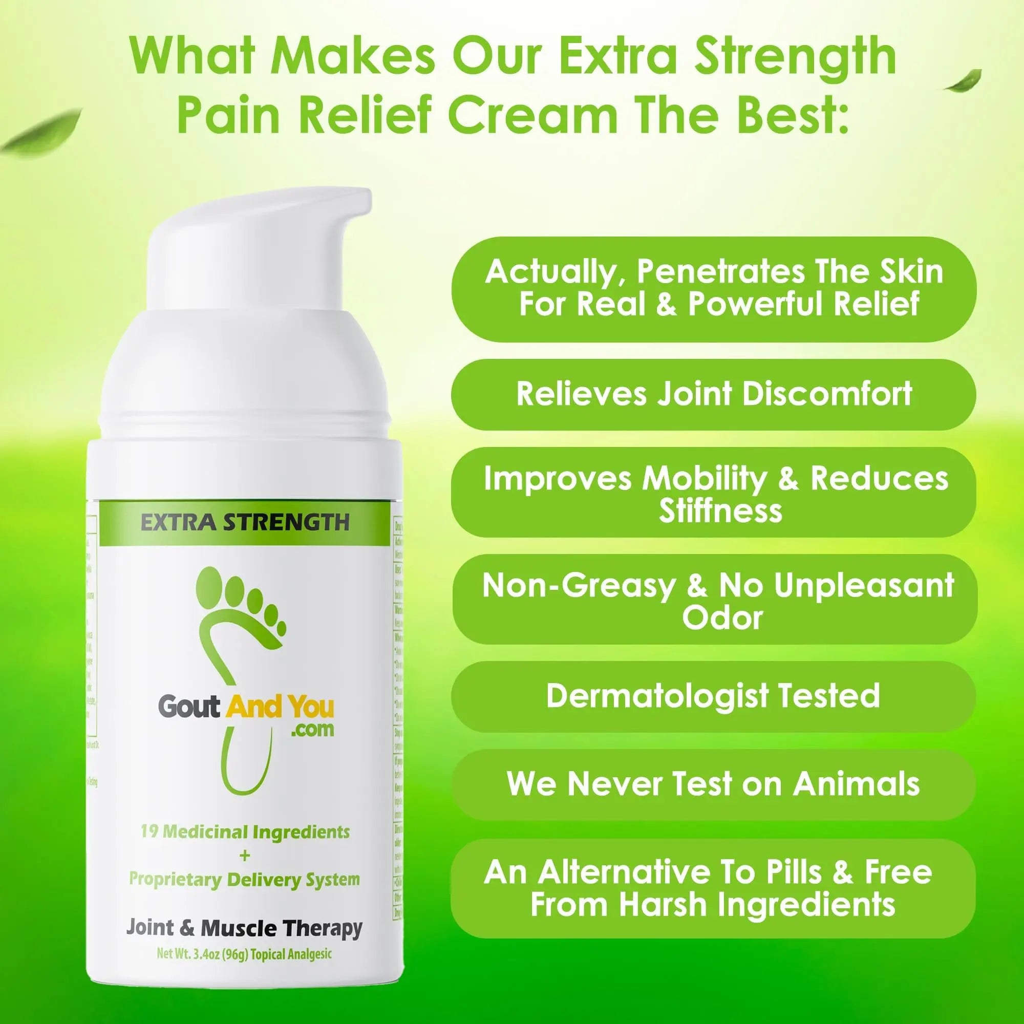 Gout and You Extra Strength Optimized Menthol Joint Discomfort Relief Cream for Joint Flare-Ups, Tendon, Muscle Ache - Fast Acting Joint Discomfort Relieving Rub with 19 Ingredients Gout and You uk supplements