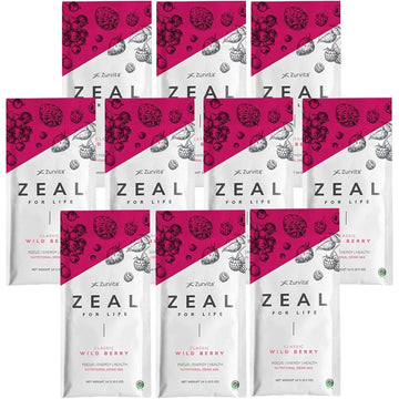 Zurvita - Zeal for Life Wellness Drink Mix - Wild Berry (Classic) Flavor - Gluten-Free, Vegan, with Vitamins and Minerals - 10 Single Packets Zurvita uk supplements