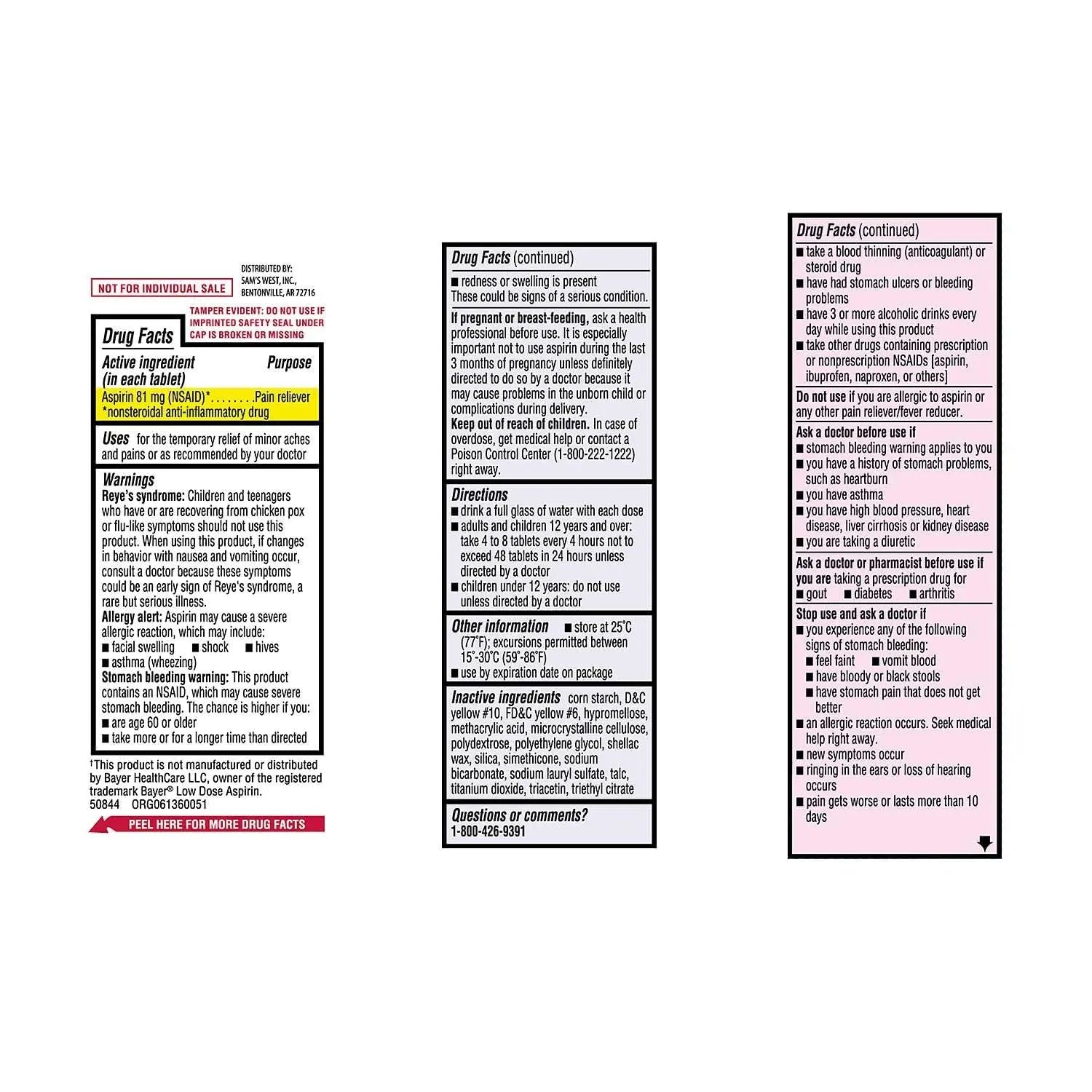 Members Mark 81 mg Low Strength Aspirin (730 Count) Outccogo uk supplements