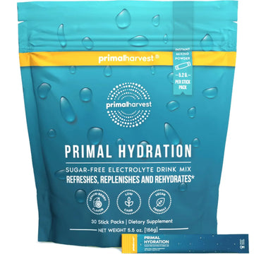 Primal Harvest Electrolytes Powder Packets Primal Hydration, Easy Open Packets, Energy Drink Mix (Lemon Berry, 30 Packs) (1 Bag) Primal Harvest uk supplements