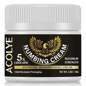 Acolye Numbing Cream Extra Strength: 5% Lidocaine Local Anesthetic- Long Lasting Extra Relief with Menthol Arnica and Emu Oil - Hemorrhoid Cream Acolye uk supplements