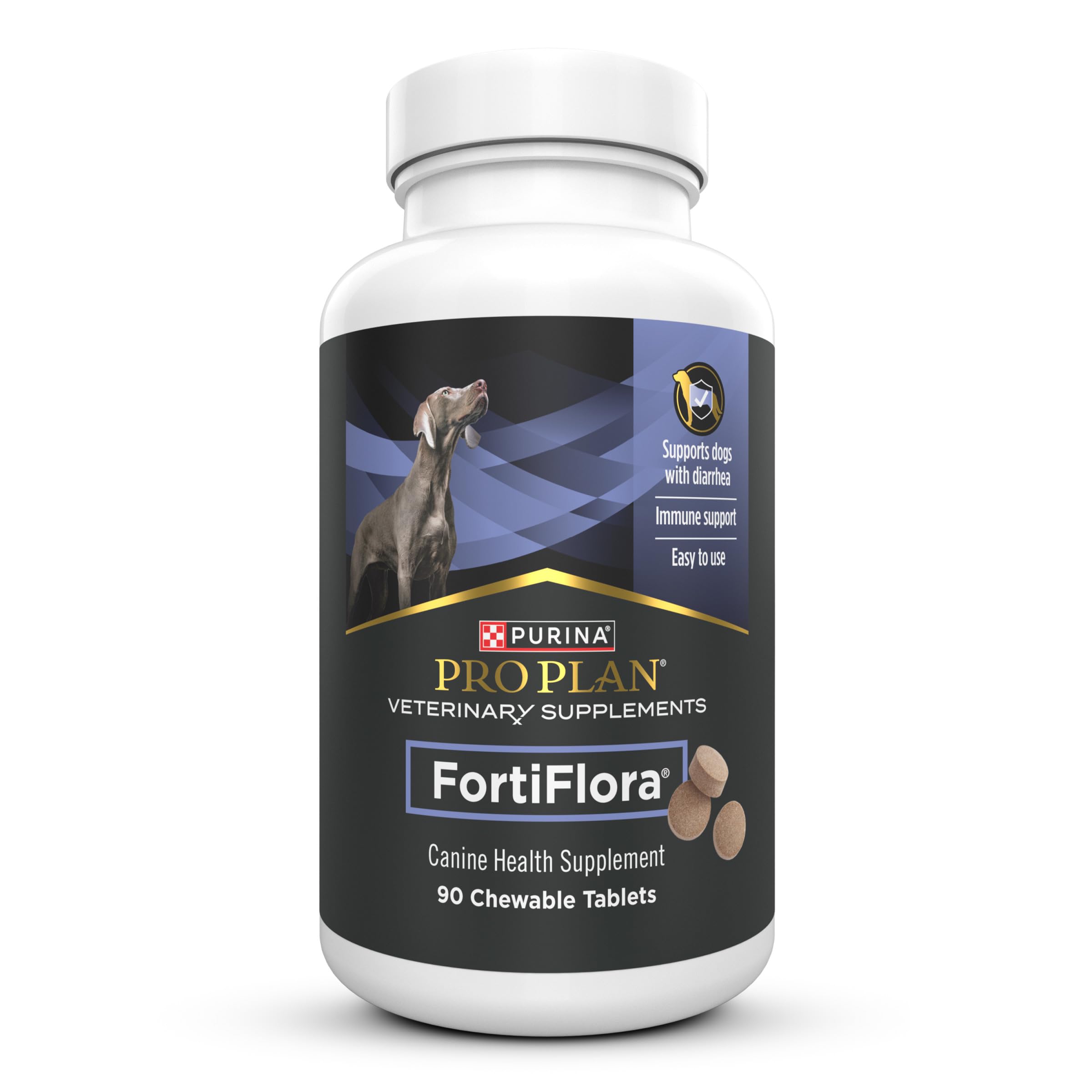 Purina Pro Plan Veterinary Supplements FortiFlora Daily Probiotics for Dogs Chewable Tablets for Digestive Gut Health and Diarrhea - 90 ct. Canister Pro Plan Veterinary Diets uk supplements