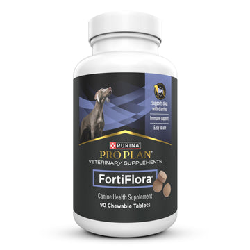 Purina Pro Plan Veterinary Supplements FortiFlora Daily Probiotics for Dogs Chewable Tablets for Digestive Gut Health and Diarrhea - 90 ct. Canister Pro Plan Veterinary Diets uk supplements
