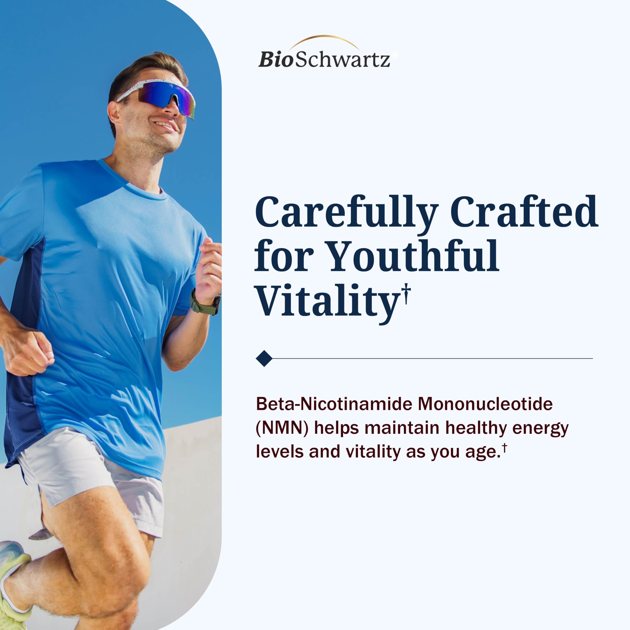 BioSchwartz NMN Supplement - 500mg Nicotinamide Mononucleotide - 30 Servings, 60 Capsules - Made in The USA with Premium Globally Sourced Ingredients, Third-Party Tested, Gluten-Free NMN Supplement BioSchwartz uk supplements