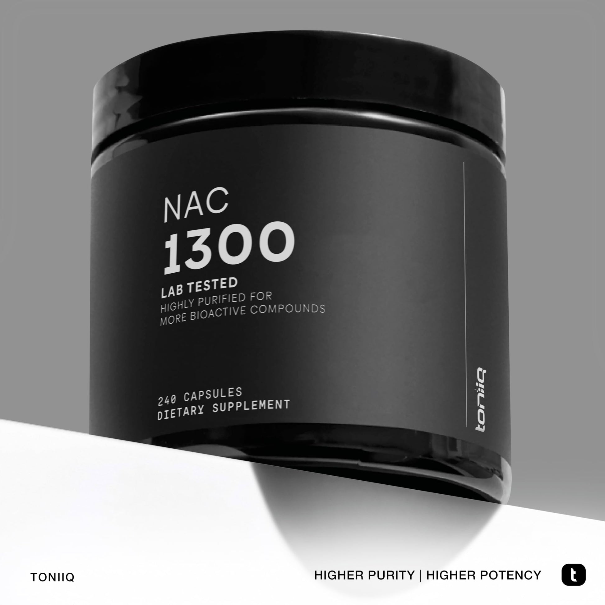 Toniiq 1300mg NAC - 4 Month Supply - Min. 98%+ Tested Purity - Ultra High Strength Bioavailable NAC Cysteine Supplement - 240 Vegetarian N Acetyl Cysteine Capsules -Lab Tested TQ Toniiq uk supplements