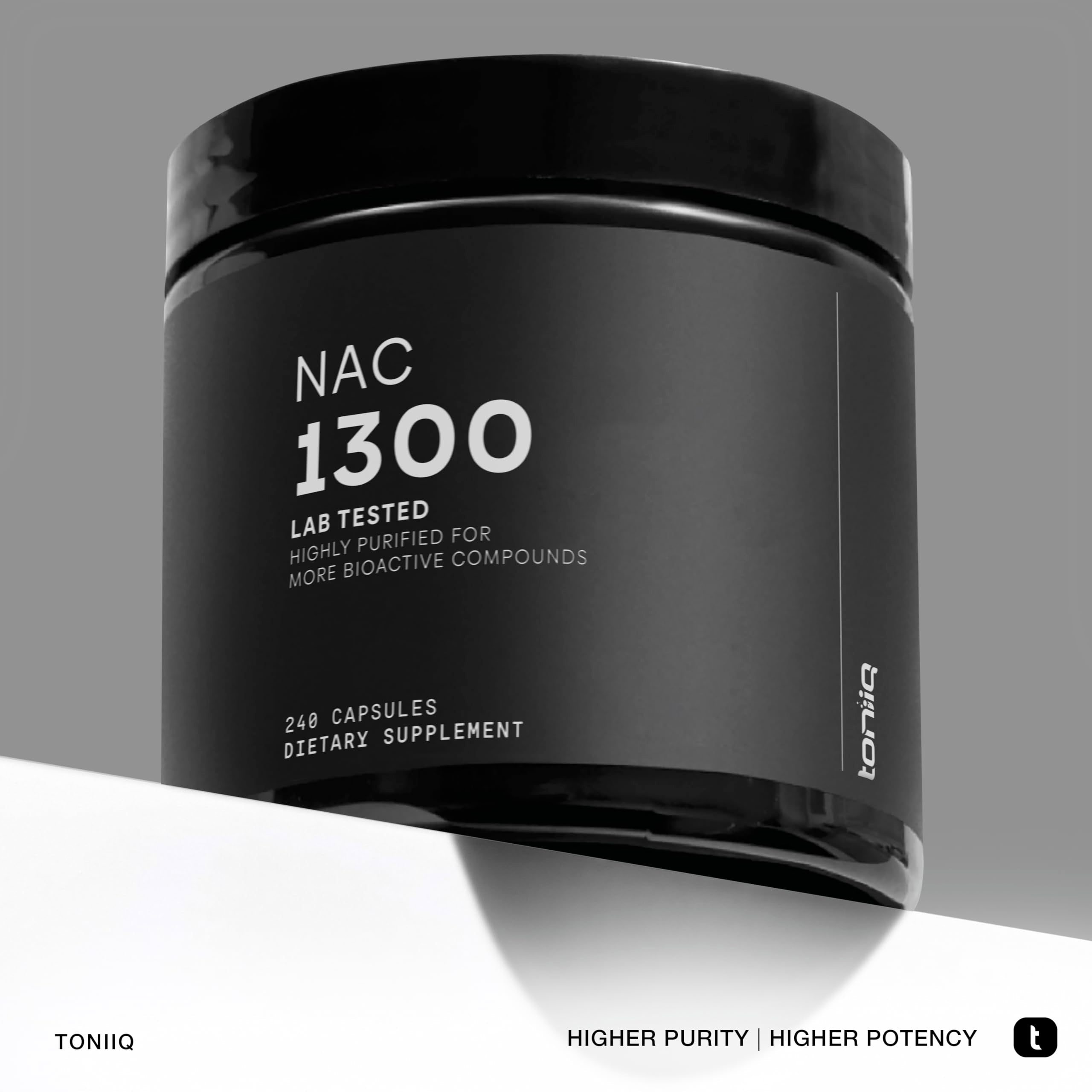 Toniiq 1300mg NAC - 4 Month Supply - Min. 98%+ Tested Purity - Ultra High Strength Bioavailable NAC Cysteine Supplement - 240 Vegetarian N Acetyl Cysteine Capsules -Lab Tested TQ Toniiq uk supplements