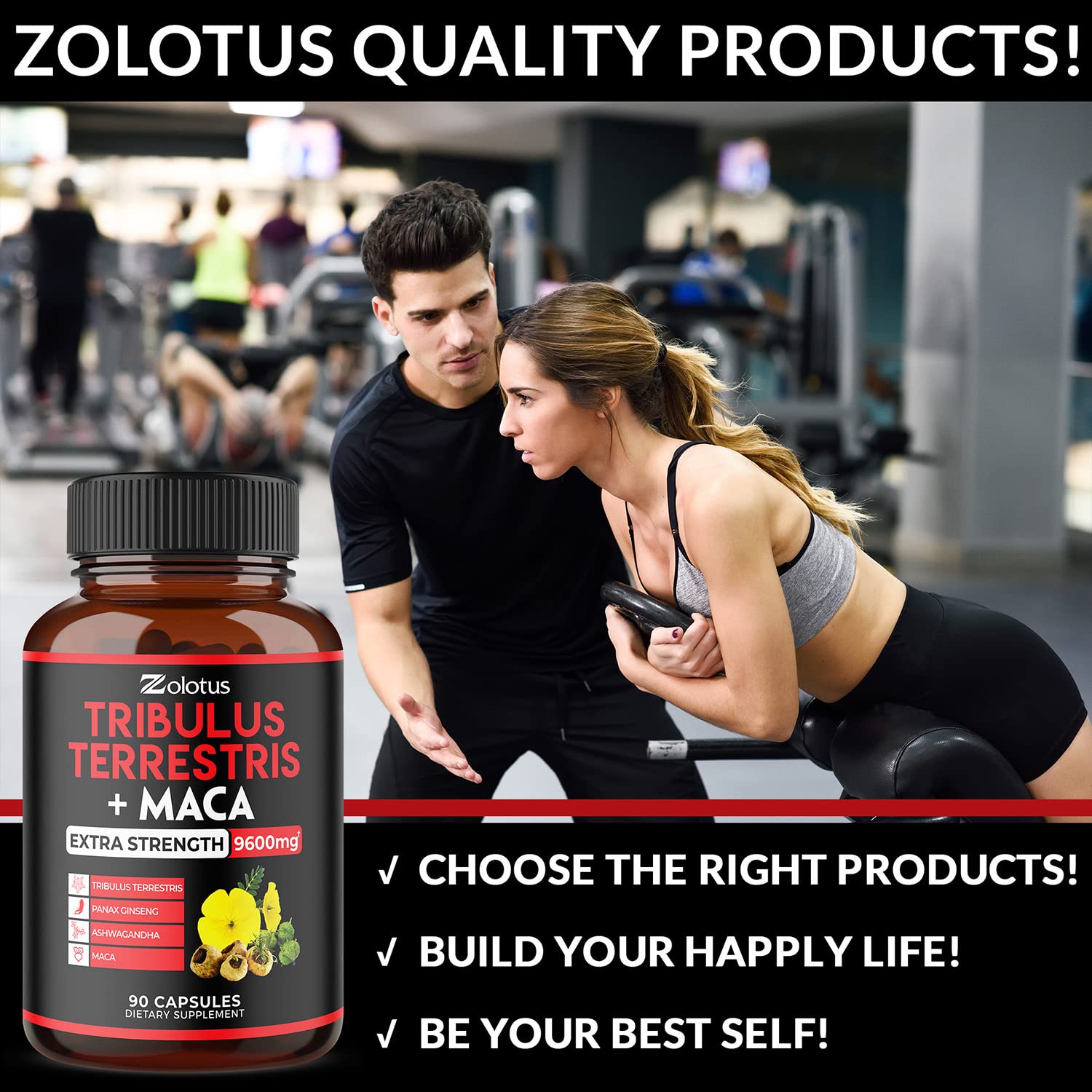 Zolotus Premium Tribulus Terrestris Capsules - 9600mg Per Serving - Combined Zolotus uk supplements