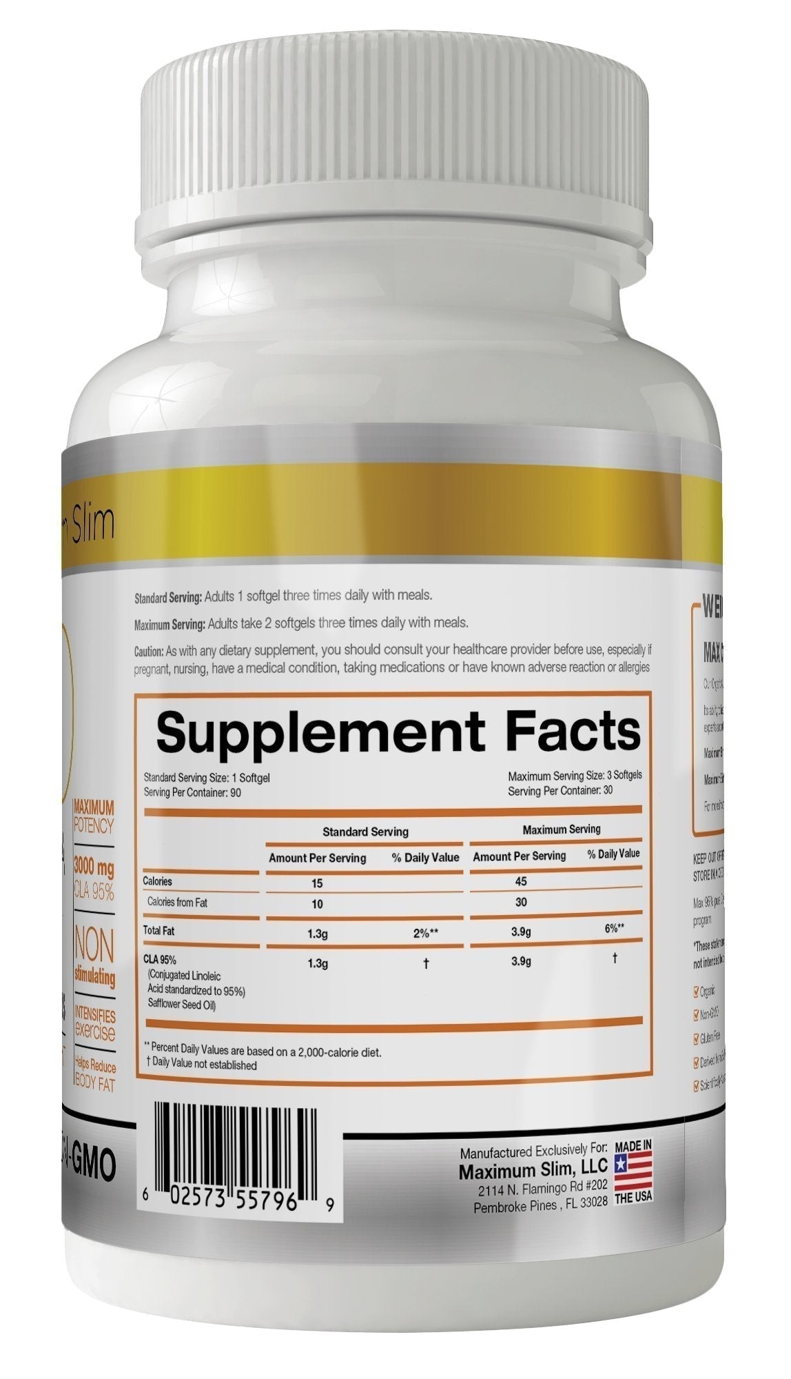 MAX CLA 3000, High Potency, Natural Weight Loss Exercise Enhancement, Increase Lean Maximum Slim uk supplements