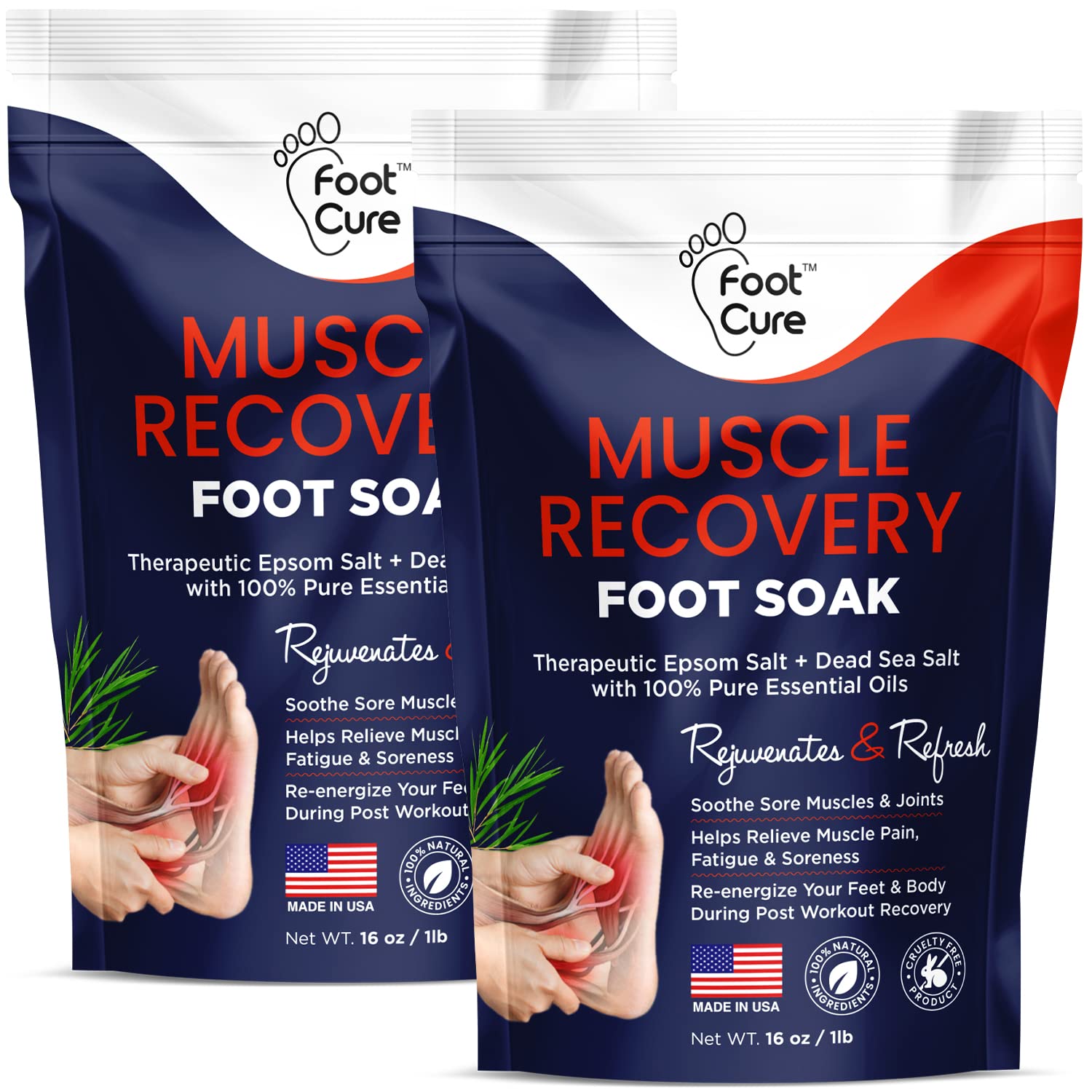Muscle Relief Foot Soak with Epsom Salts - All Natural Salts for Post Workout Recovery FOOT CURE uk supplements