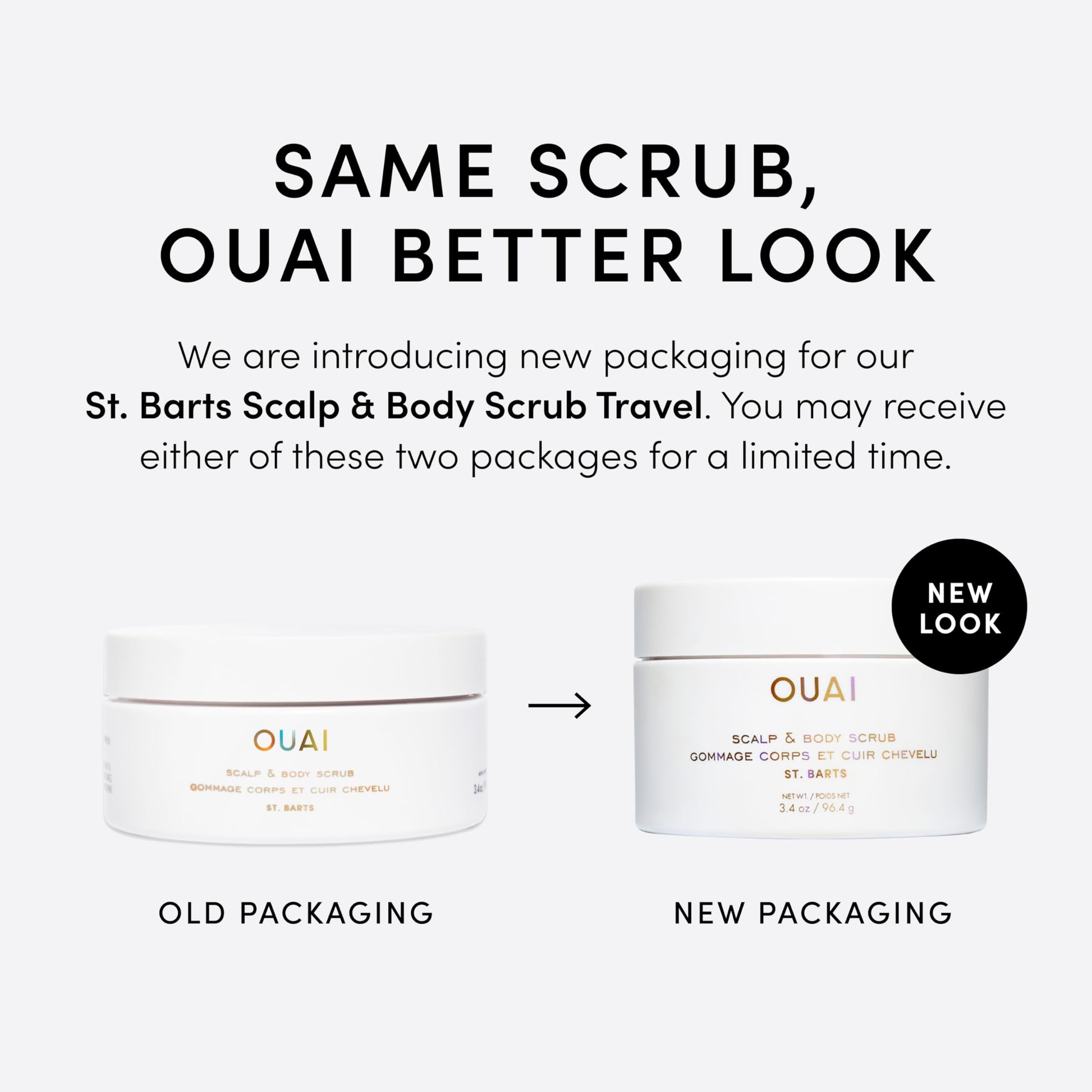 OUAI Scalp & Body Scrub, St. Barts Travel Size - Exfoliating Body Scrub with Sugar & Coconut Oil Blend for Smooth, Moisturized Skin - Gentle Scalp Exfoliator for Removing Product Build Up (3.4 oz) OUAI uk supplements