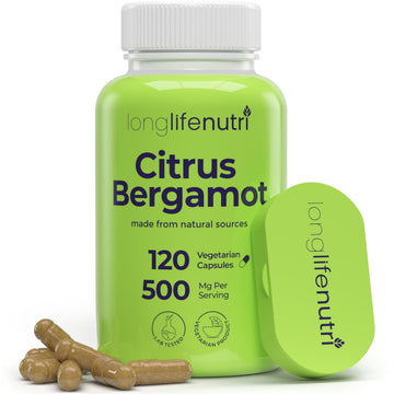 LongLifeNutri Citrus Bergamot Extract 500mg - 120 Vegetarian Capsules, 40% Polyphenolic Flavanones, 4-Month Supply, Plant-Based Anti-Oxidant, Tested, Made in USA LongLifeNutri uk supplements