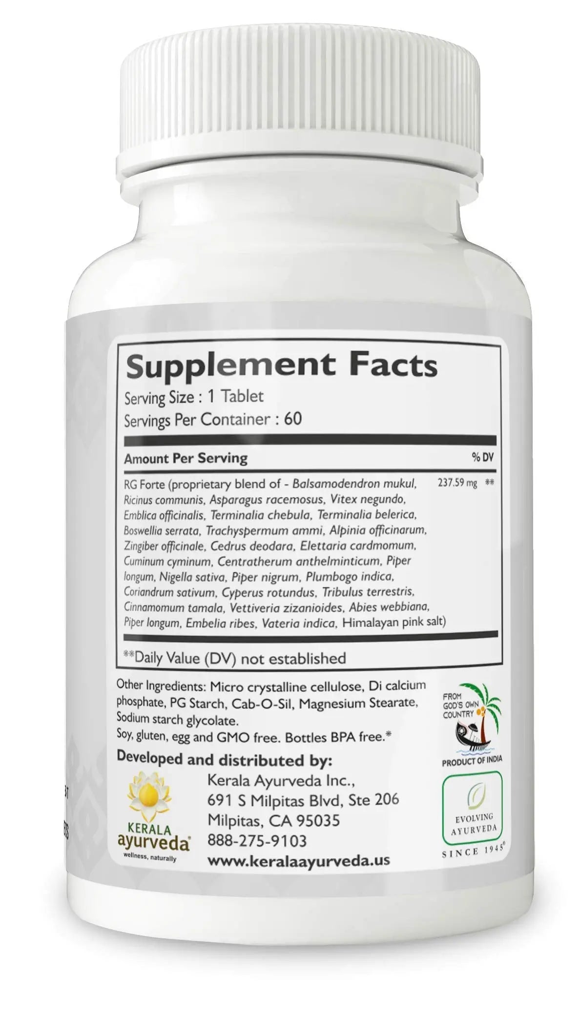 Kerala Ayurveda RG Forte Tablet - Herbal Tablet for Supporting Healthy Joint Function and Balancing Vata & Kapha, 60 Count Kerala Ayurveda uk supplements