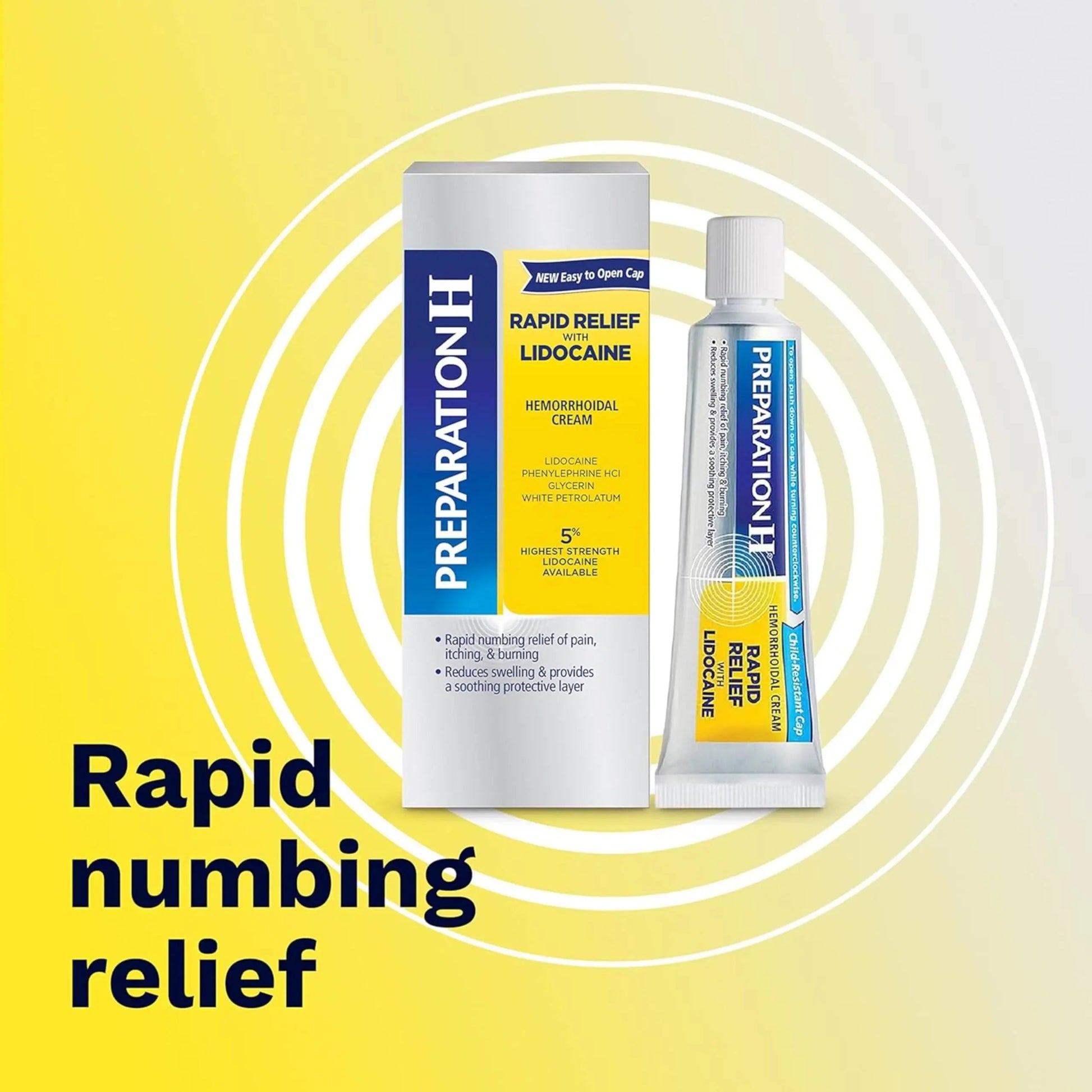 Preparation H Rapid Relief Hemorrhoid Cream with Lidocaine, Numbing Relief for Swelling, Pain, Burning and Itching - 1 Oz Tube Preparation H uk supplements