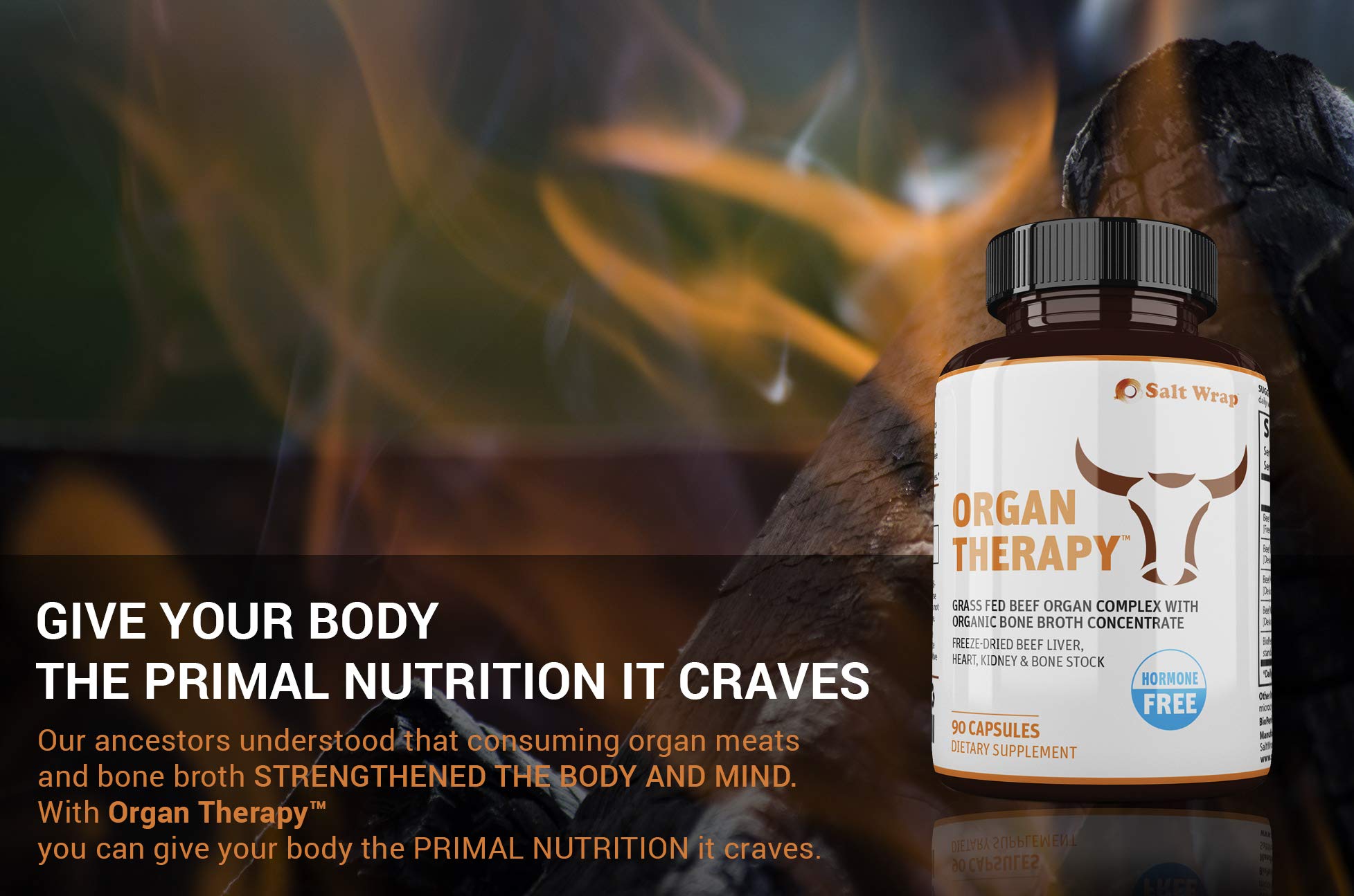 SaltWrap Organ Therapy - Grass Fed Beef Organ Meat Complex Supplement with Organic SaltWrap uk supplements