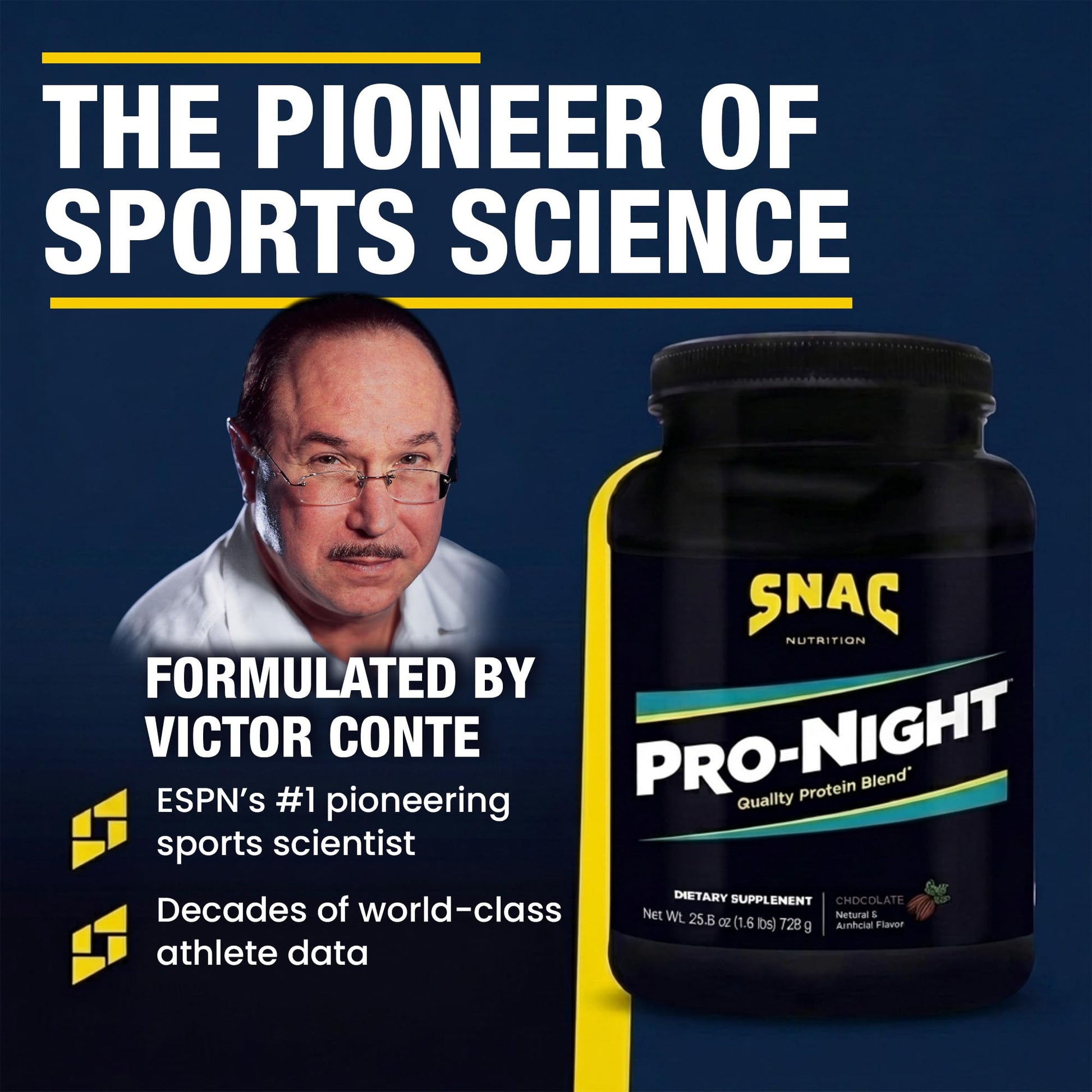 SNAC Pro-Night Protein Powder Blend - Quality Protein Powder for Men and Women, Nighttime Recovery, High Protein Supplement, Supports Muscle Repair, 26g Protein per Serving, Chocolate Flavor, 1.6 lbs SNAC uk supplements