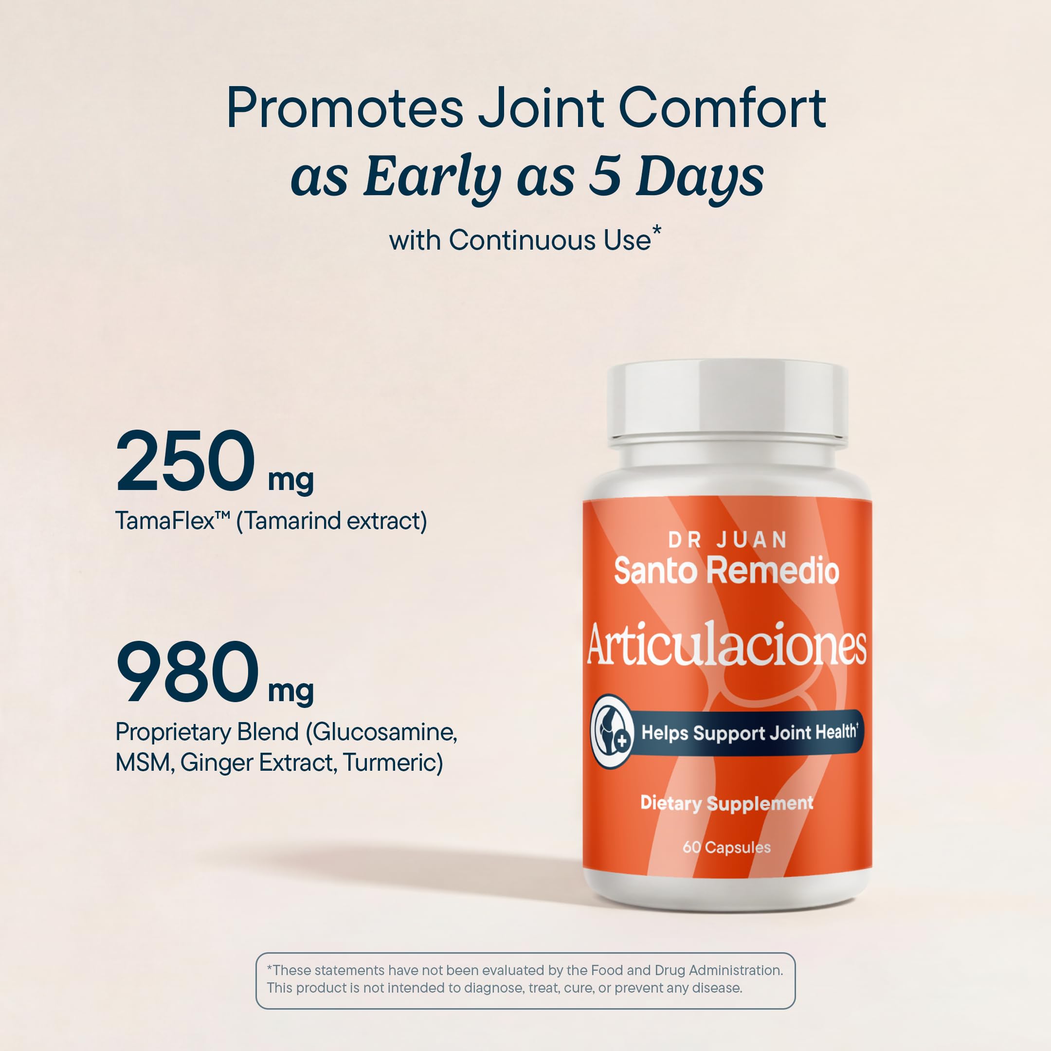 Santo Remedio Articulaciones, Joint Health Support, Promotes Joint Comfort and Function, Contains Clinically Proven Ingredients, TamaFlex™, 60 Servings Santo Remedio uk supplements