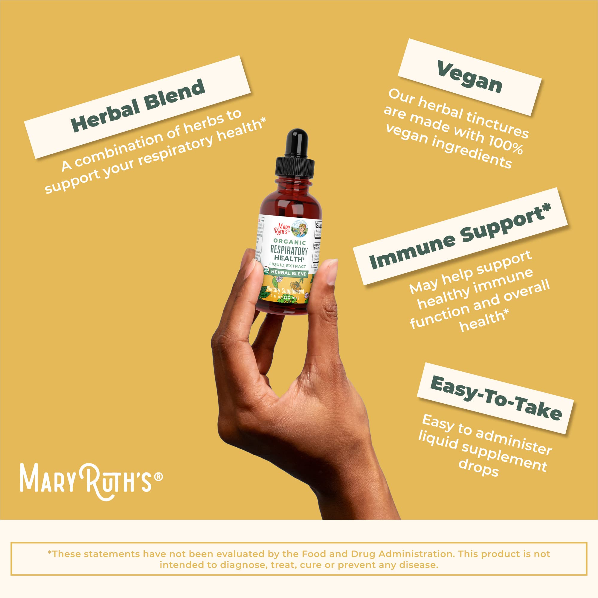 MaryRuth's | USDA Organic Respiratory Health Herbal Supplement Extract MaryRuth Organics uk supplements