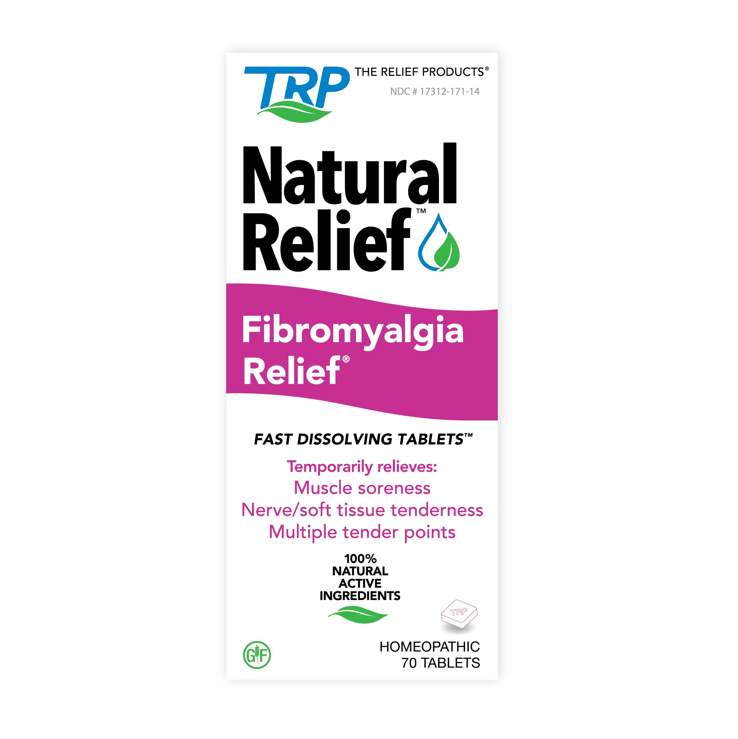 The Relief Products Natural Fibromyalgia Temporary Relief of Muscle Soreness Discomfot Tenderness Difficulty Moving & Joint Pain - 70ct TRP THE RELIEF PRODUCTS uk supplements