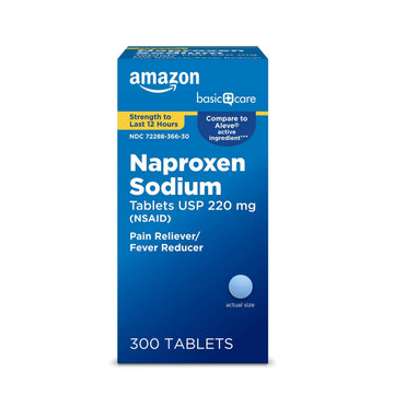 Amazon Basic Care Naproxen Sodium Tablets 220 mg, Pain Reliever/Fever Reducer (NSAID), 12-Hour Relief for Headache, Backache, Menstrual Pain, Muscle Aches, Arthritis, 300 Count Amazon Basic Care uk supplements
