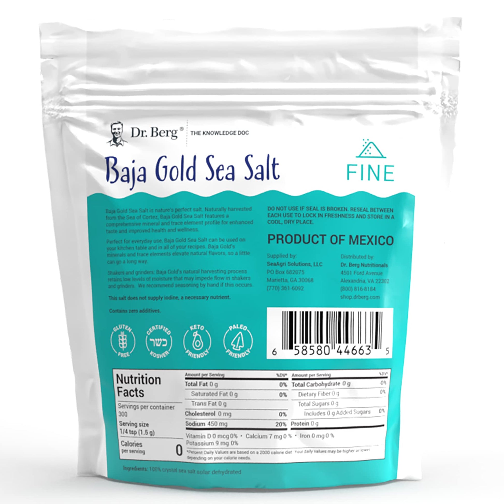 Dr. Berg's Baja Gold Sea Salt Organic - Natures Fine Sea Salt Support For Hydration Dr. Berg Nutritionals uk supplements