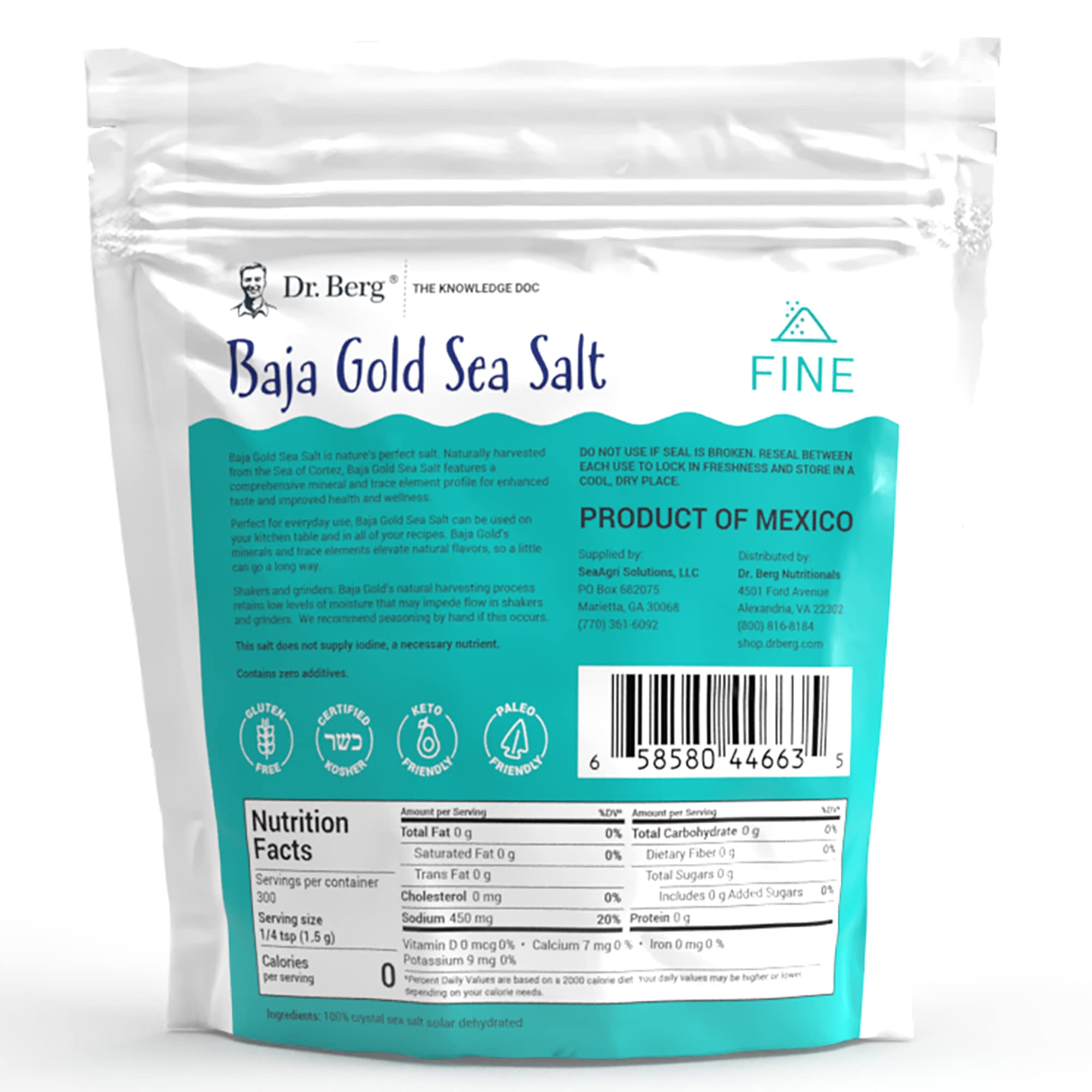 Dr. Berg's Baja Gold Sea Salt Organic - Natures Fine Sea Salt Support For Hydration Dr. Berg Nutritionals uk supplements