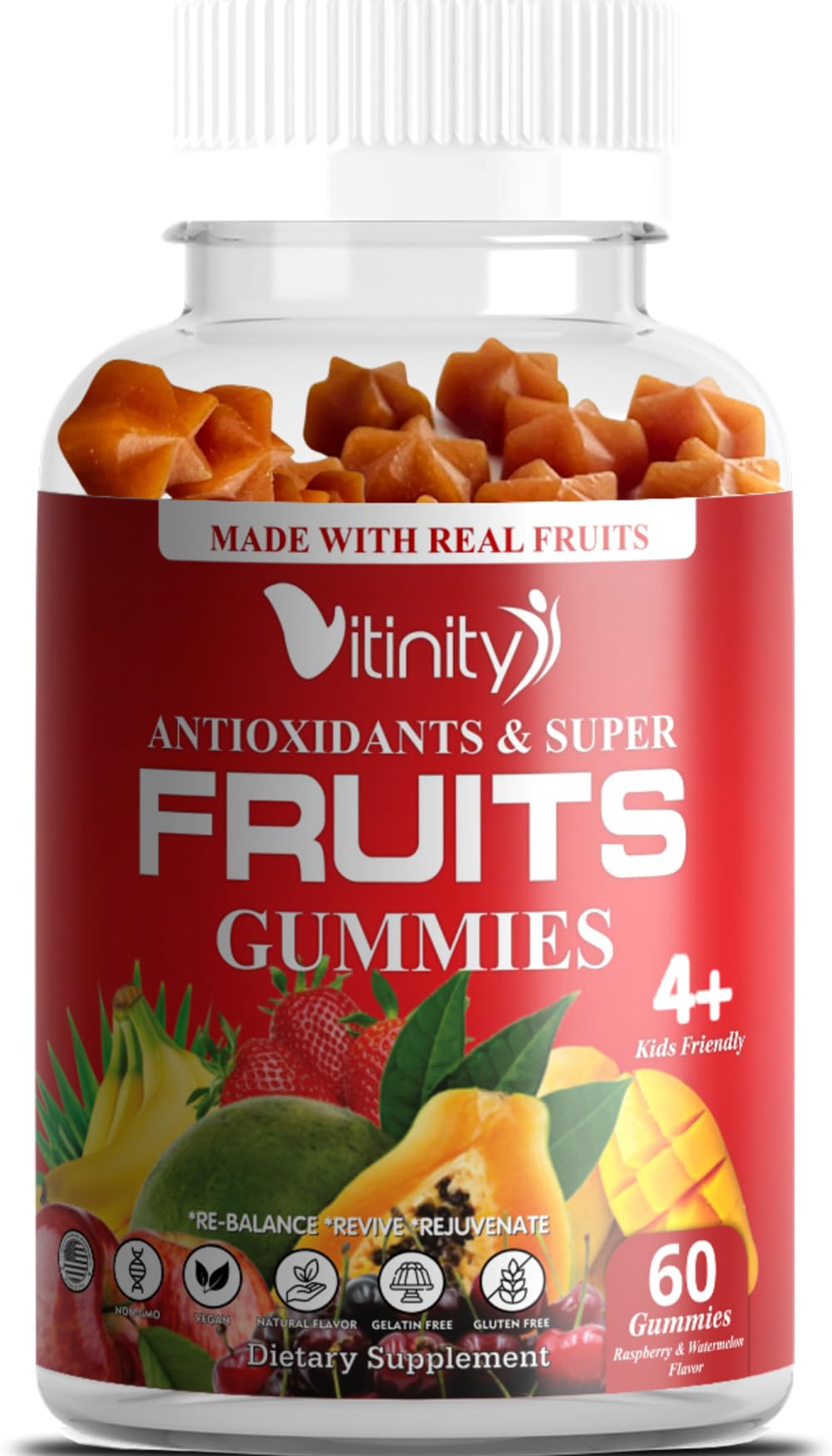 VITINITY Made with Real Super Fruits Delicious Gummy Supplement,Men,Women & Kids VITINITY uk supplements