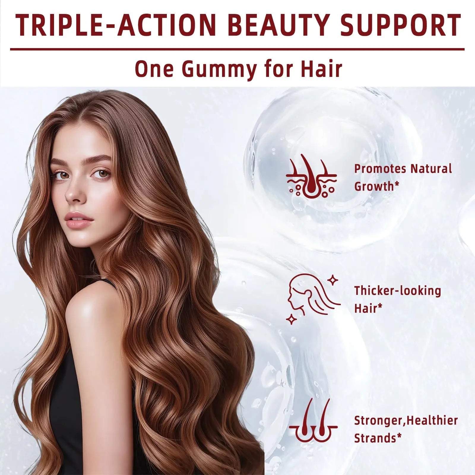 YYLLYY Hair Growth Vitamins Gummies | with Biotin, Vitamin C & E, Botanical Extracts | Supports Healthy Hair Growth & Strength, Skin & Nail Care YYLLYY uk supplements