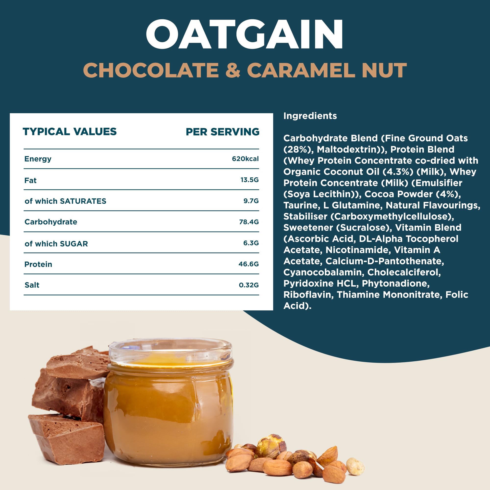 Kinetica OatGain Weight Gainer 600+ Calories & 47g Protein per Serving, 2.4 kg Kinetica uk supplements