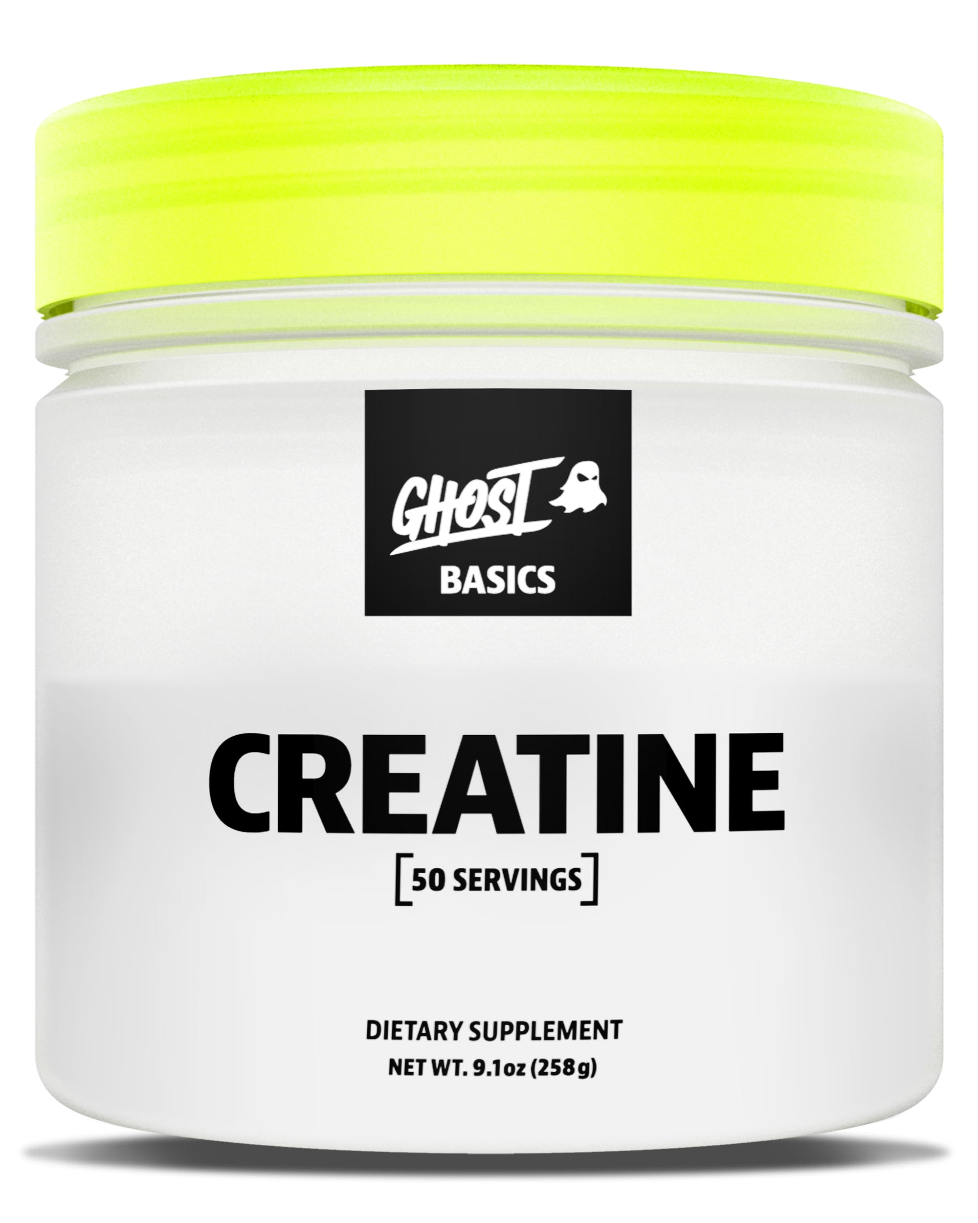GHOST Basics Creatine Monohydrate Powder for Men & Women – 5G Creapure Creatine Workout Supplement for Muscle Gain – Vegan, Soy Free & Gluten Free - 50 Servings GHOST uk supplements