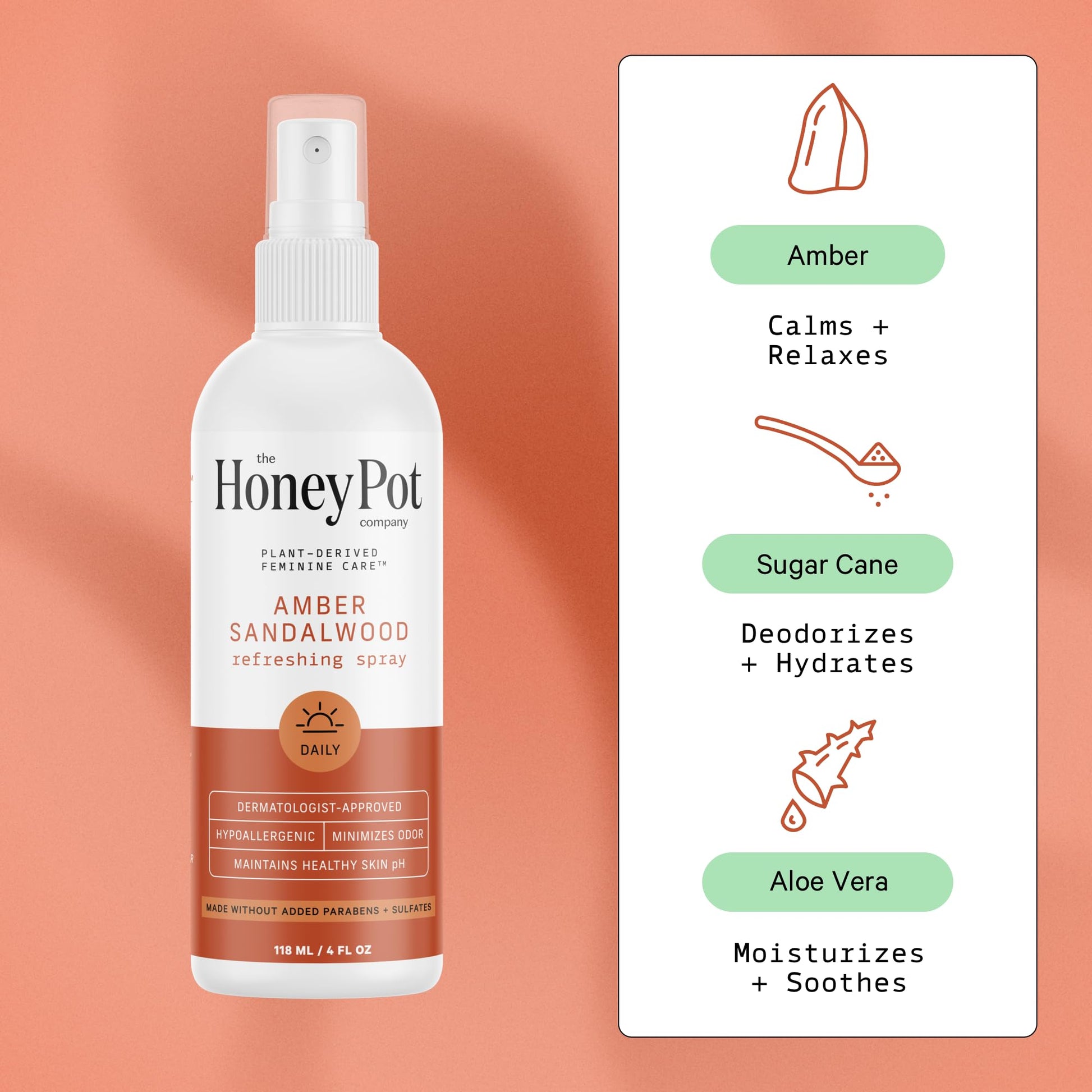 The Honey Pot Company - Refreshing and Restorative Panty and Body Plant-Derived Deodorant Spray The Honey Pot Company uk supplements