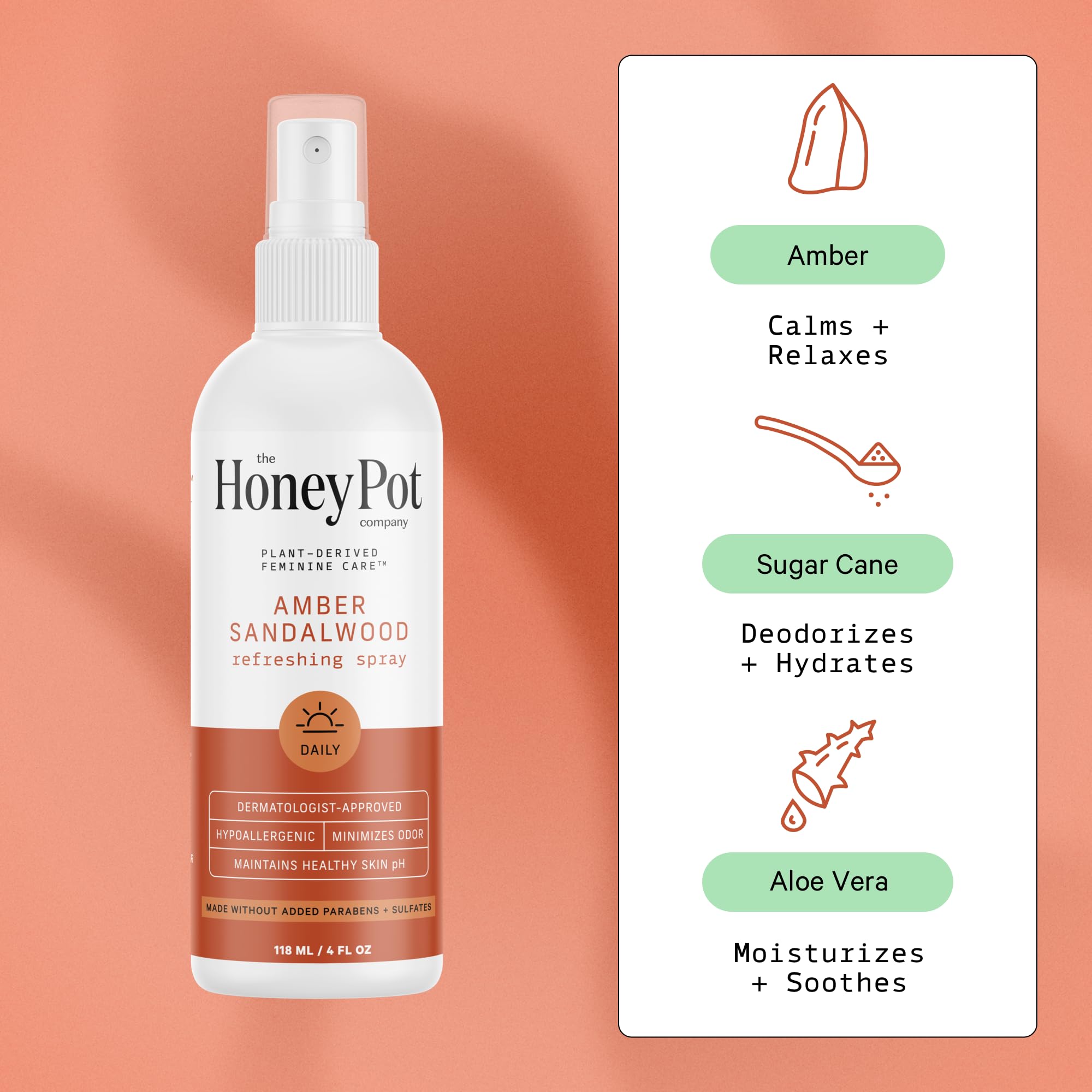 The Honey Pot Company - Refreshing and Restorative Panty and Body Plant-Derived Deodorant Spray The Honey Pot Company uk supplements