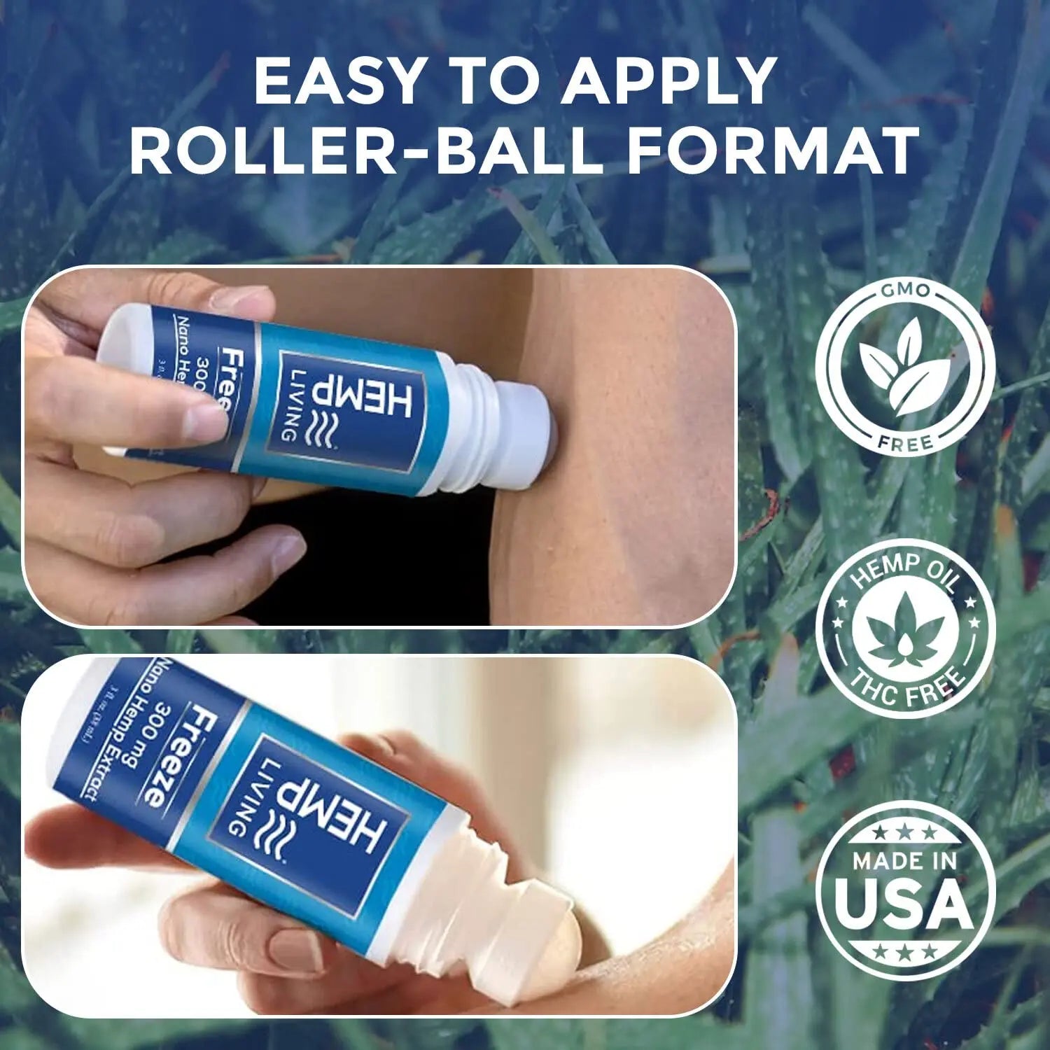 HEMP LIVING Freeze Nano Hemp Extract Roll On, Cold Therapy, Roll On for Muscles and Joint Strain, 3 oz Roll on Bottle (750 mg) HEMP LIVING uk supplements