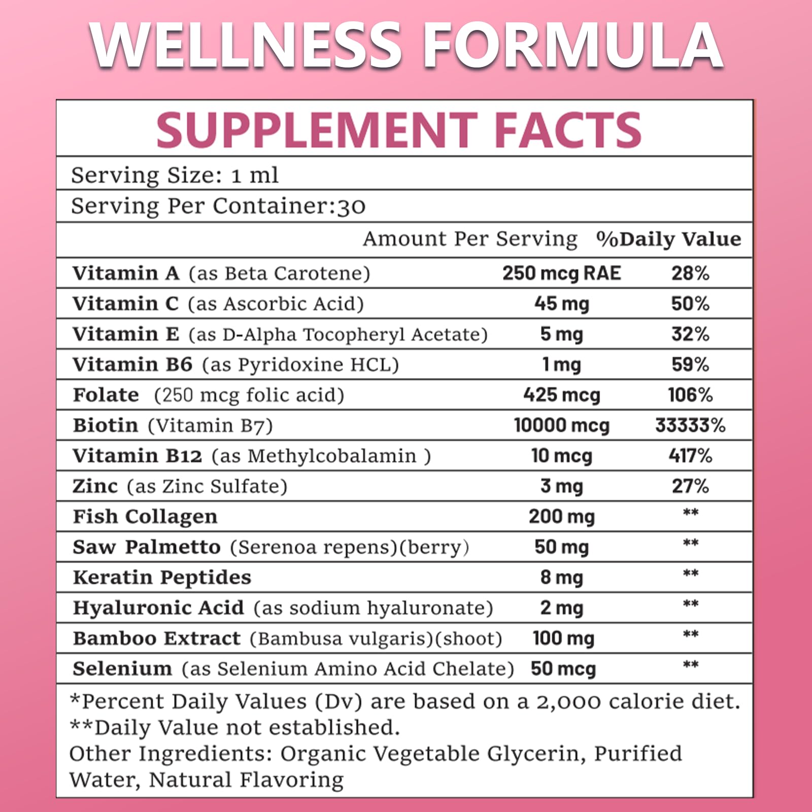 Pure Biotin 10000mcg Liquid Drop Optimal Solutions Hair Skin & Nails Vitamins Support w. Collagen Keratin Hyaluronic Acid Saw Palmetto, Biotin(Vitamin B7) for Hair Growth & Cellular Energy JUIWEFKK uk supplements