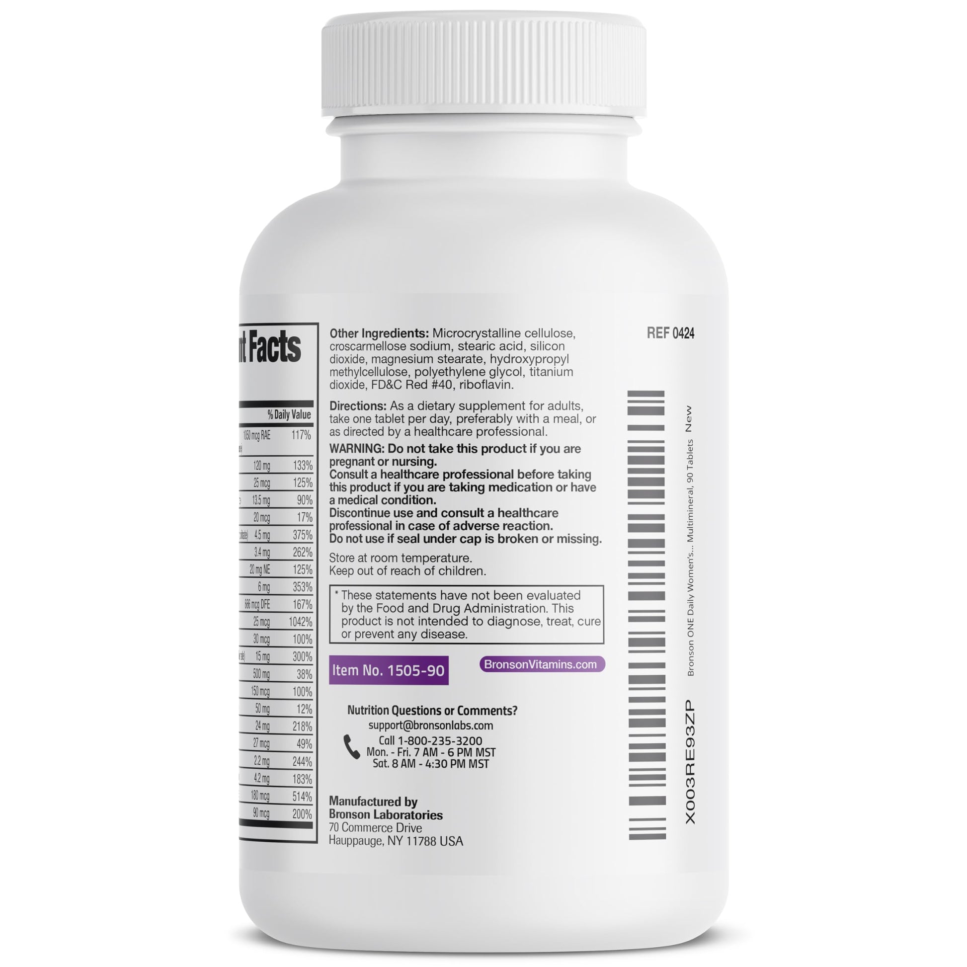 Bronson ONE Daily Women’s 50+ Complete Multivitamin Multimineral, 90 Tablets Bronson uk supplements