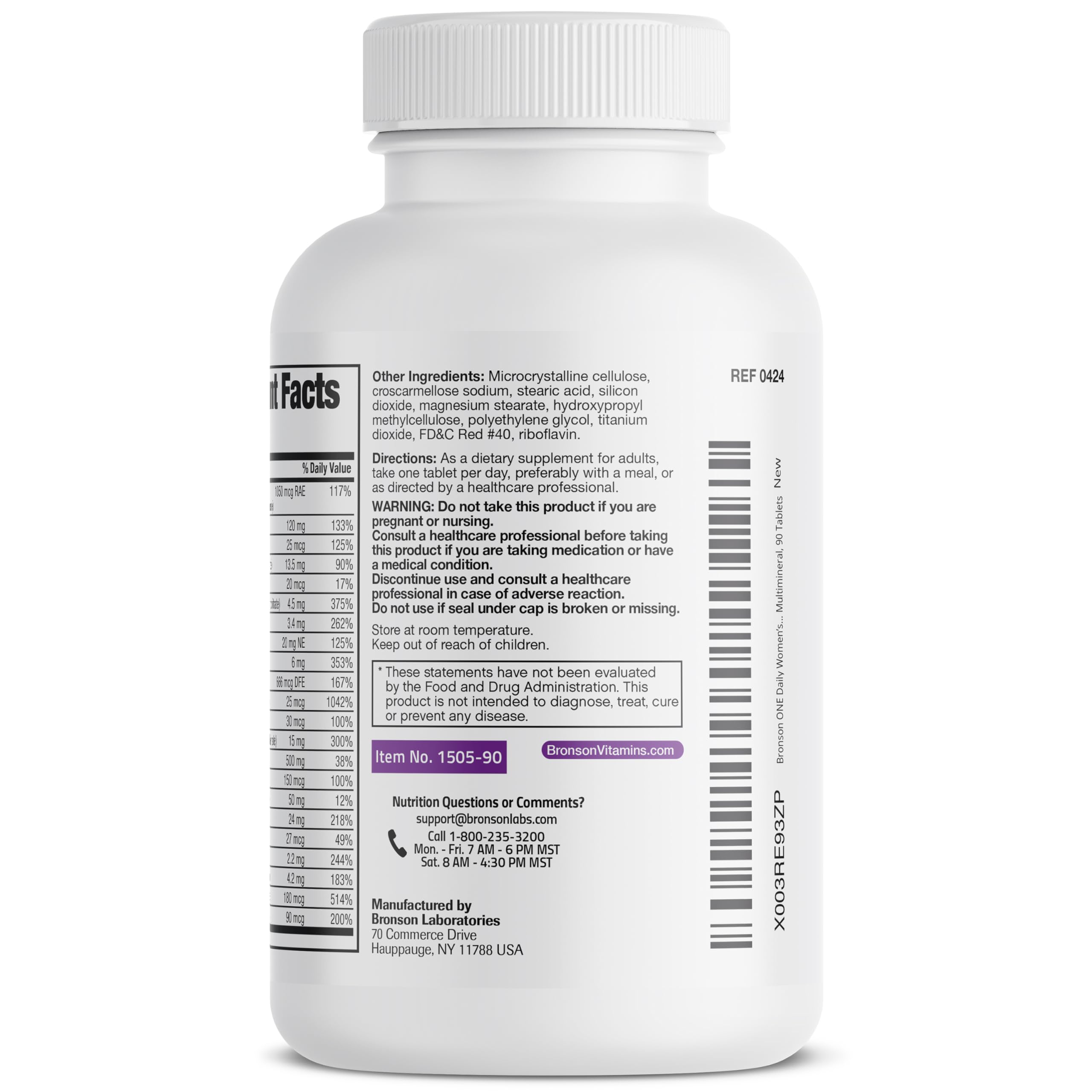 Bronson ONE Daily Women’s 50+ Complete Multivitamin Multimineral, 90 Tablets Bronson uk supplements