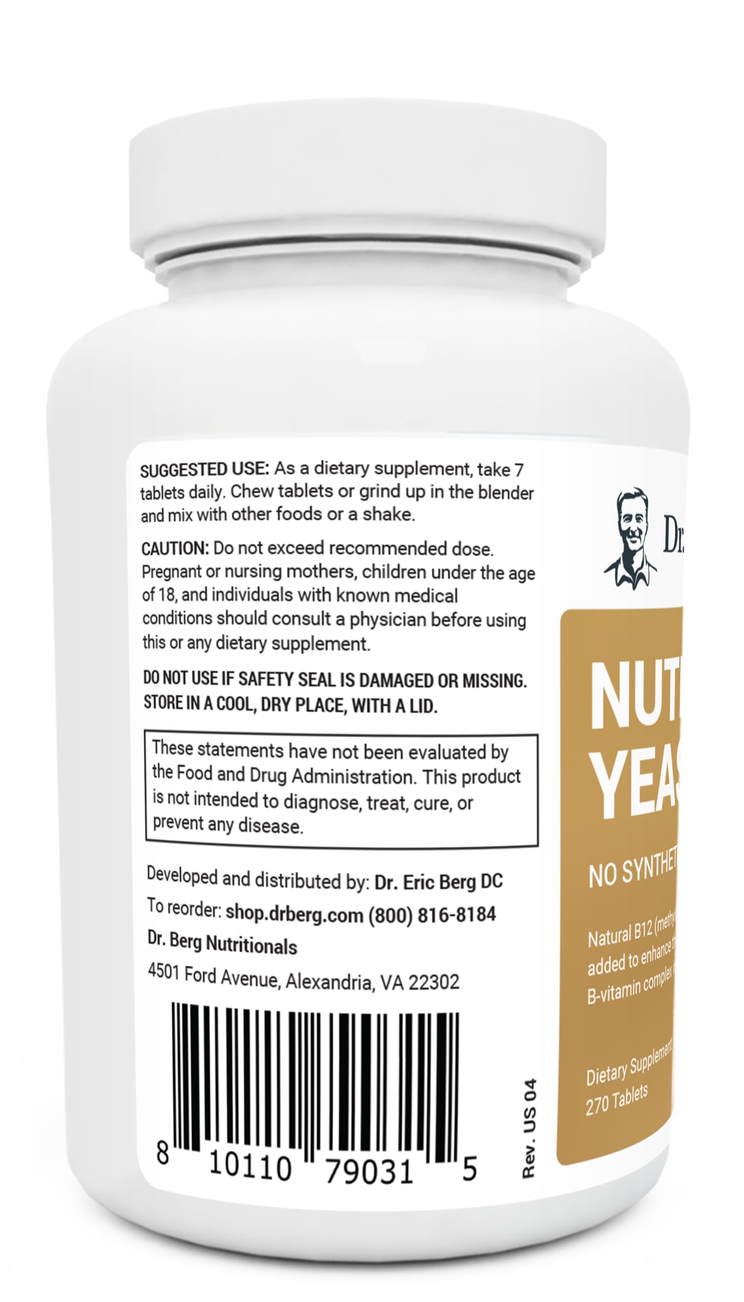 Dr. Berg Nutritional Yeast Tablets – Natural B12 Added - All 8 B Vitamin Complex – Organic Dr. Berg Nutritionals uk supplements