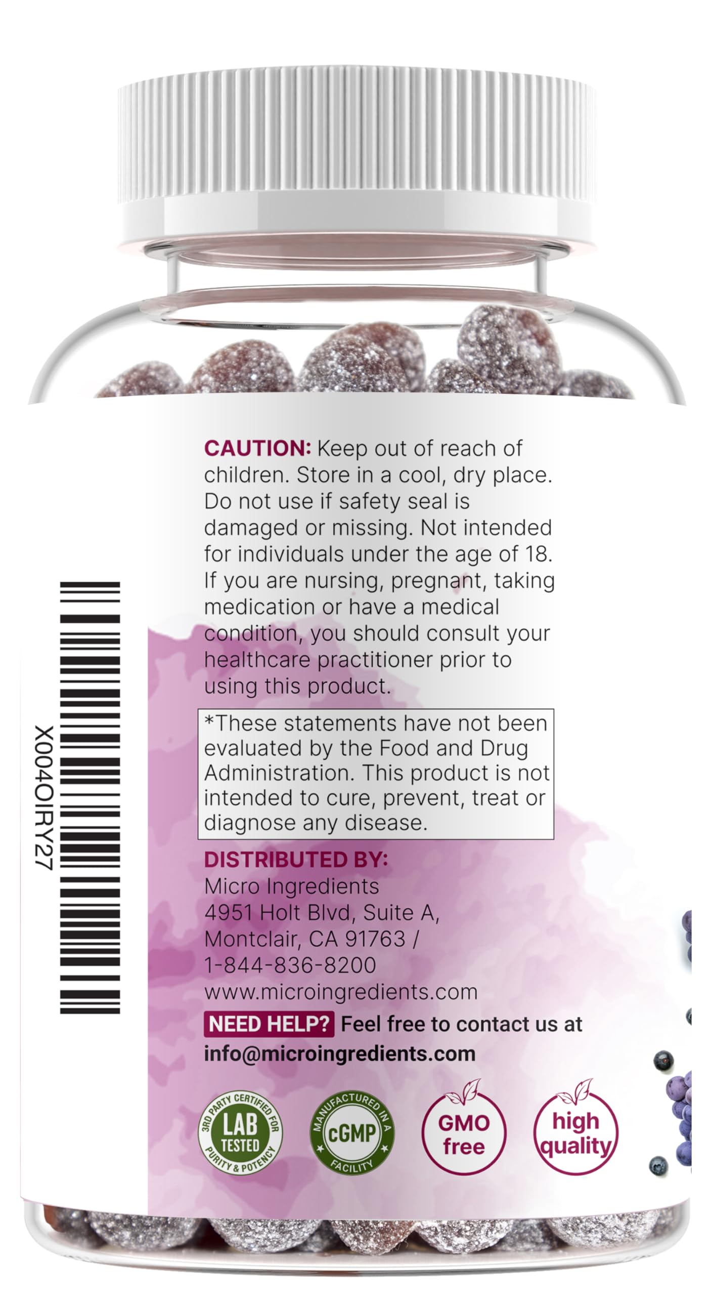 Magnesium Glycinate Gummies 400mg Per Serving, 120 Count | Natural Grape Blueberry Flavor | Potent Elemental Form + Chelated for High Absorption | Healthy Muscle, Bones, & Mood Support Supplement Micro Ingredients uk supplements