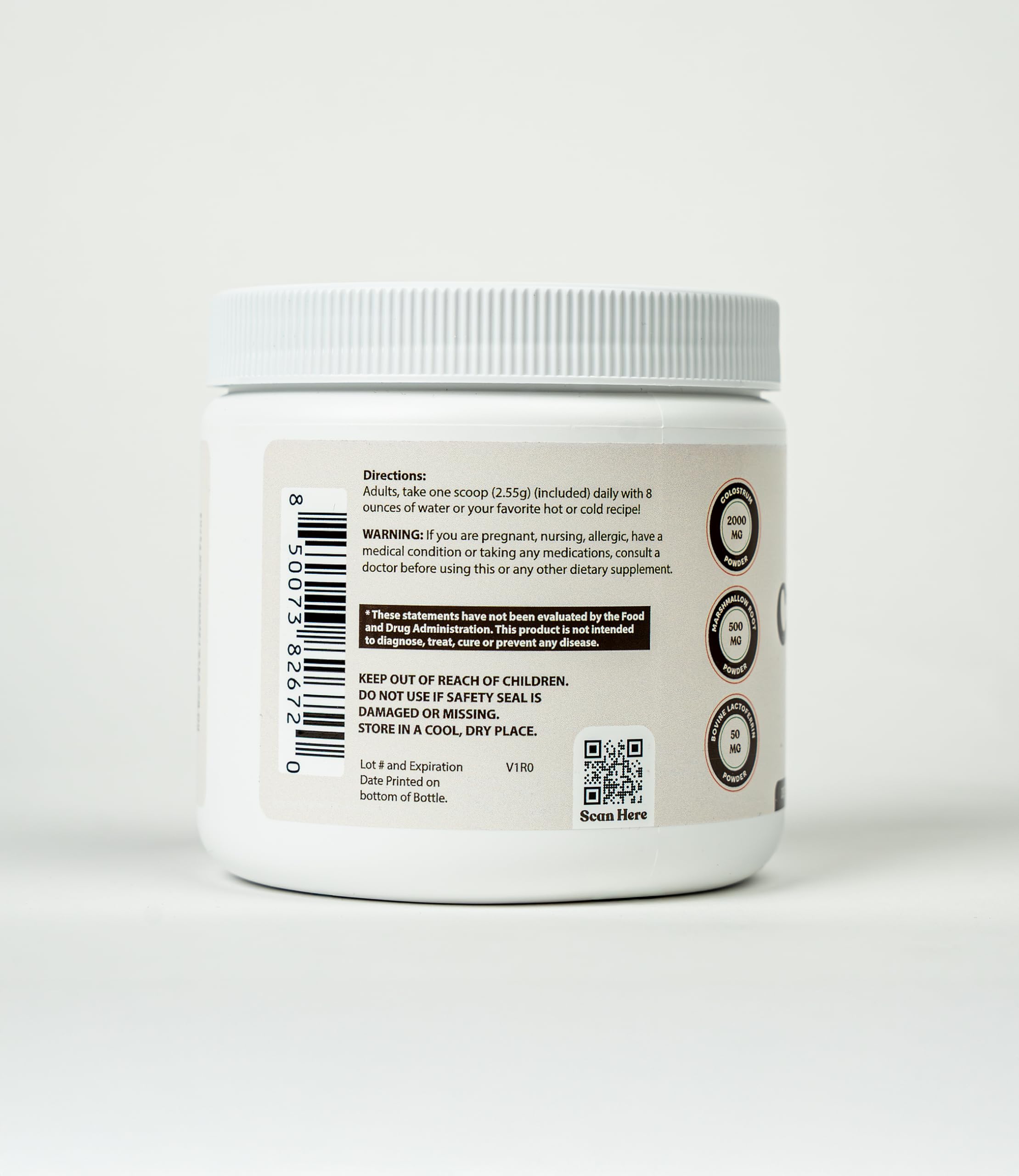 O H Optimal Human Bovine Colostrum Powder with Marshmallow Root – Gut & Immune Support Colostrum Supplement Capsules with IgG & Protein – Non-GMO, GMP Certified, Made in USA – Unflavored 30 Servings O H uk supplements