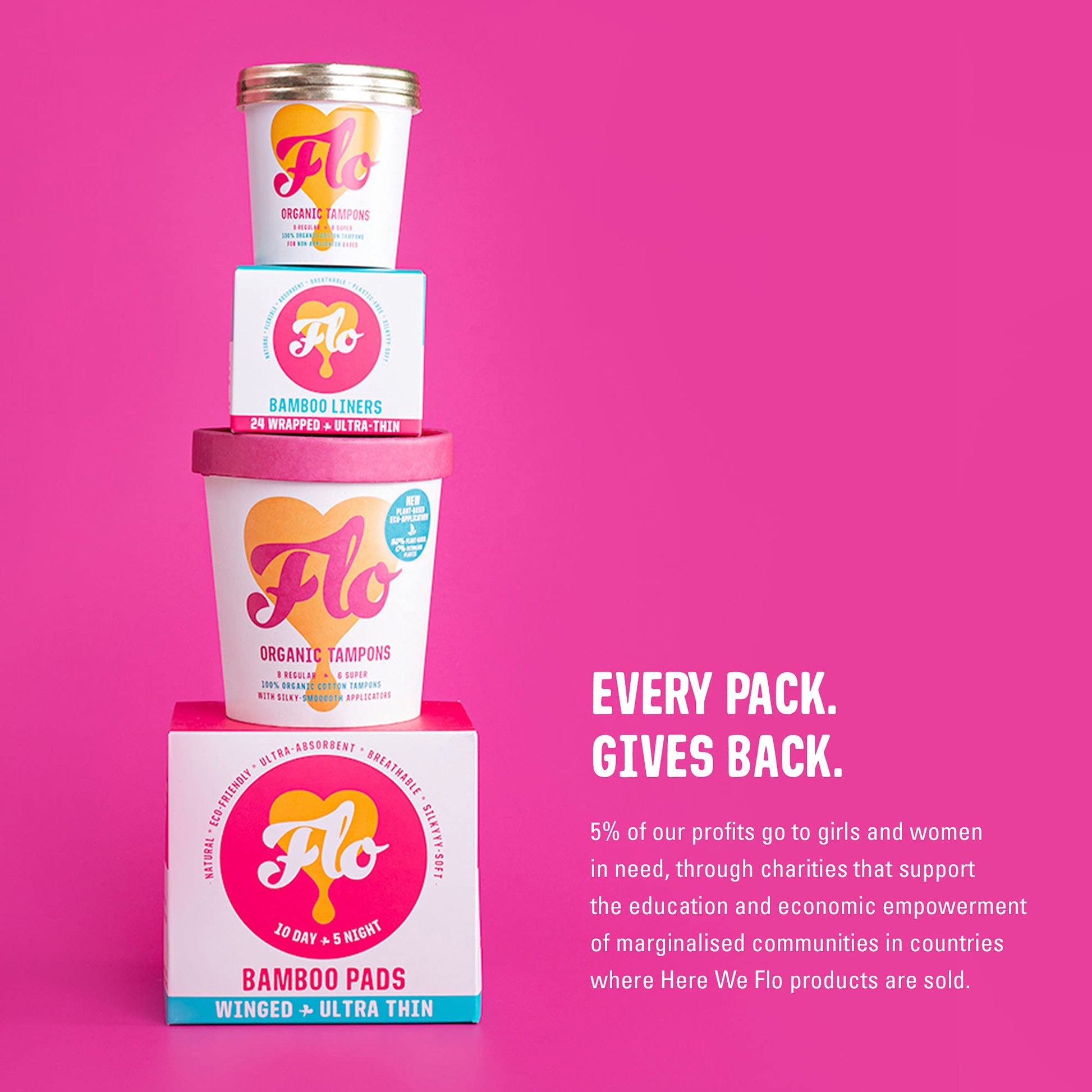 FLO - Organic Bamboo Daily Panty Liners, Plant-Based Cotton, Biodegradable FLO uk supplements