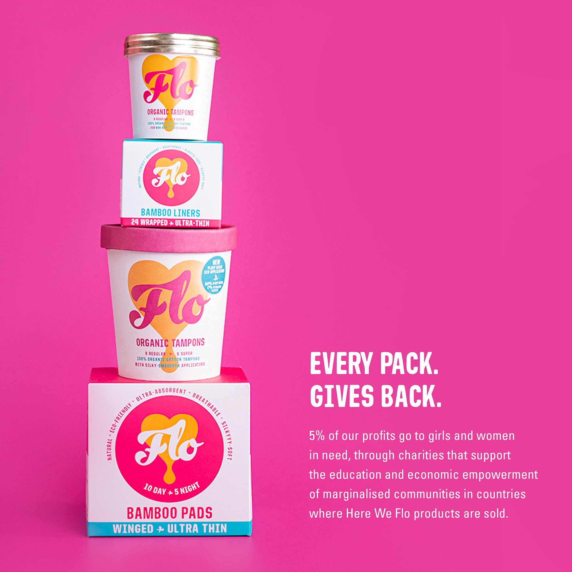 FLO - Organic Bamboo Daily Panty Liners, Plant-Based Cotton, Biodegradable FLO uk supplements