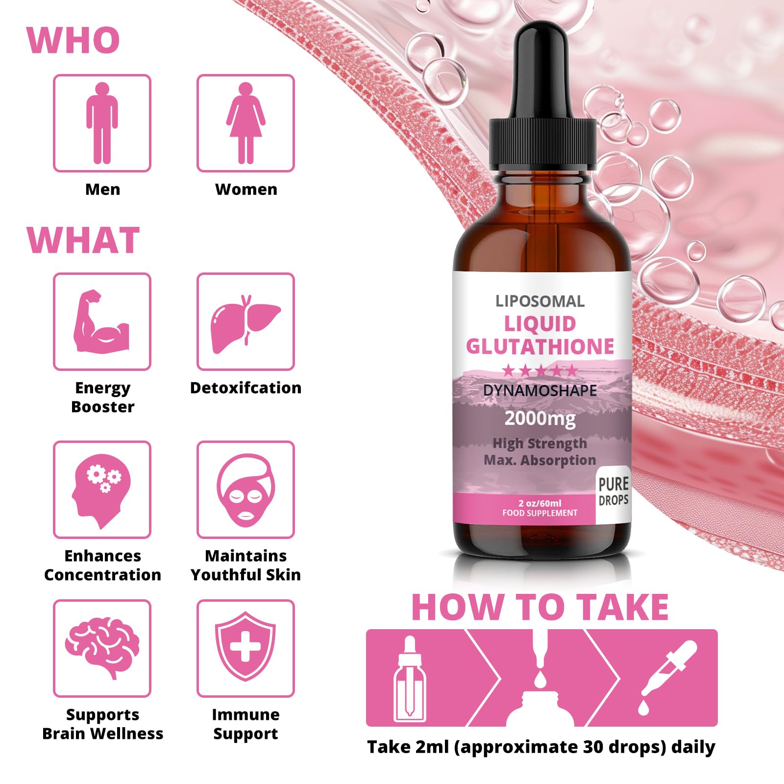 Liposomal Glutathione 2000mg with Vitamin C, Oral Glutathione Liquid, Antioxidant Supplement for Detox, Superior Absorption, Higher Dosage (Pack of 1) baanaas For Babies to Nanas uk supplements